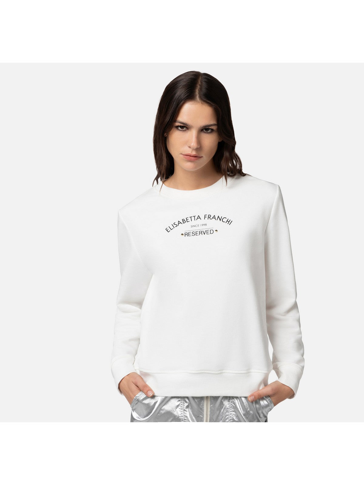 ELISABETTA FRANCHI Women's sweatshirt MD00241e2 360 ivory
