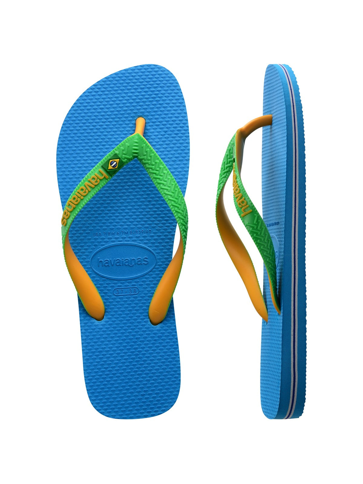 HAVAIANAS Infradito Unisex adulto Hav. Brasil mix 4123206.1989 Turchese gioboutiqueweb
