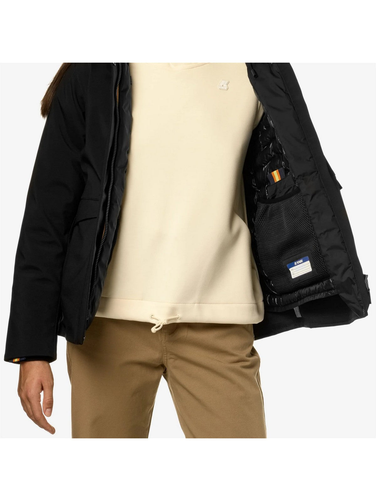 K-WAY Giubbino Donna Dorel bonded padded K71271W AMY Nero gioboutiqueweb