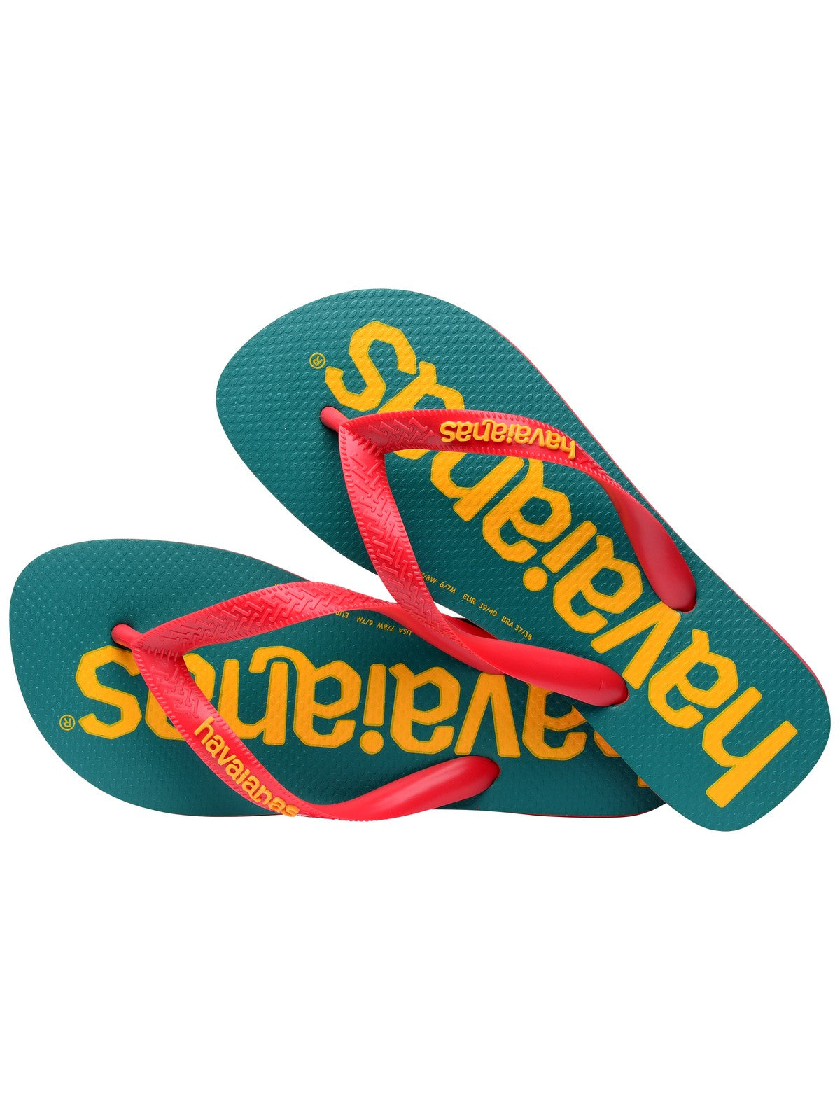 HAVAIANAS Infradito Unisex adulto Hav. Top logomania 2 4145741.7797 Rosso gioboutiqueweb