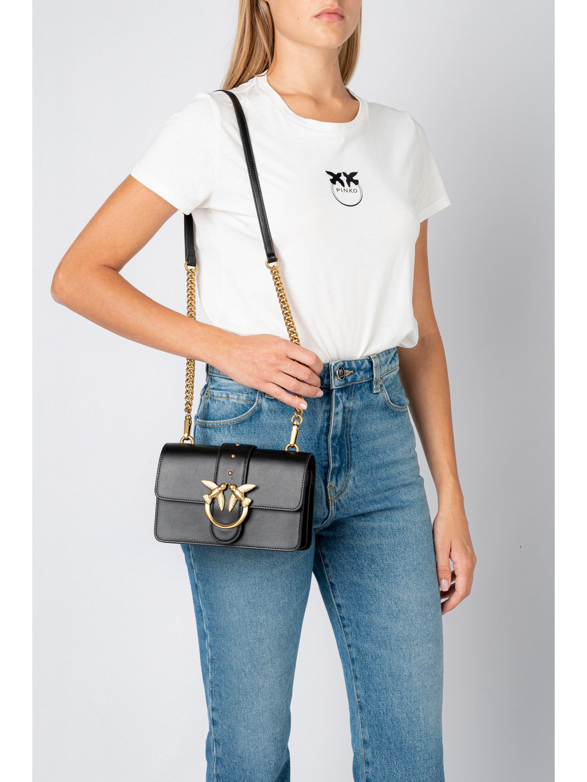 PINKO Borsa Donna Love one mini 100059-A0F1 Z99Q Nero gioboutiqueweb