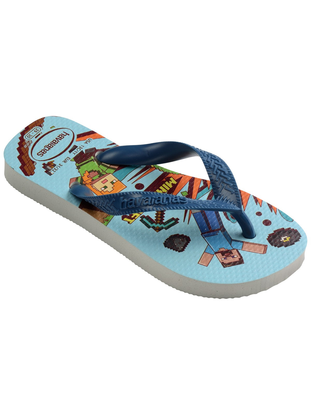 HAVAIANAS Infradito Bambini e ragazzi Hav. Kids minecraft 4145125.3057 Bianco gioboutiqueweb