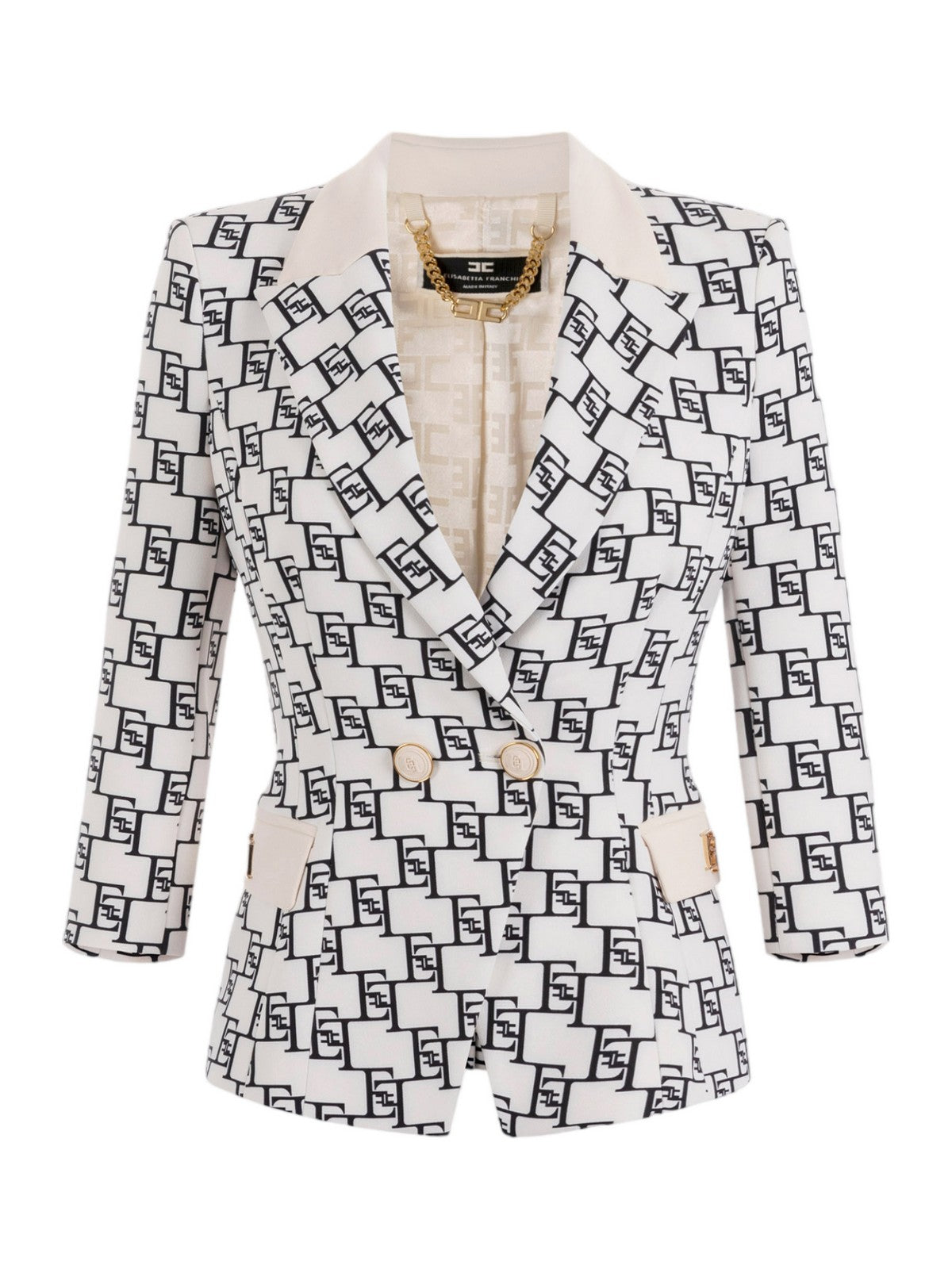 ELISABETTA FRANCHI Giacca Donna GIS6141E2 E84 Avorio gioboutiqueweb