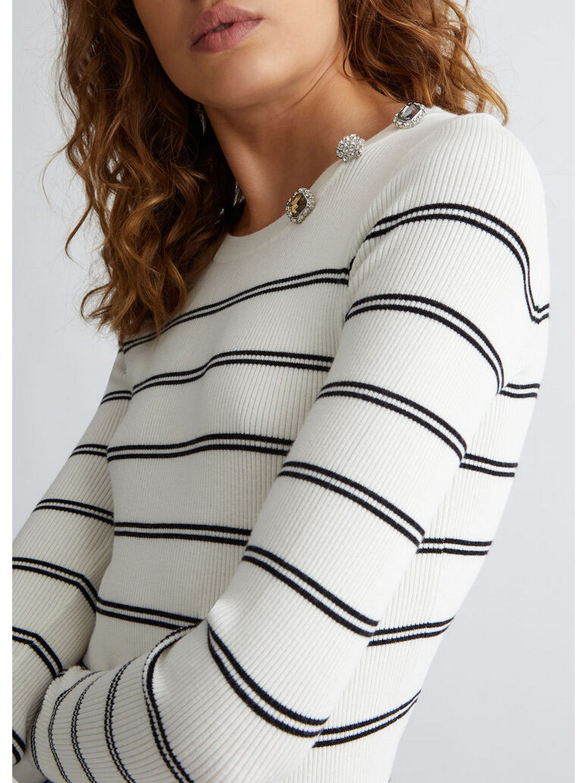 LIU JO WHITE Maglione Donna MF3001MS99E 03Q45 Bianco gioboutiqueweb