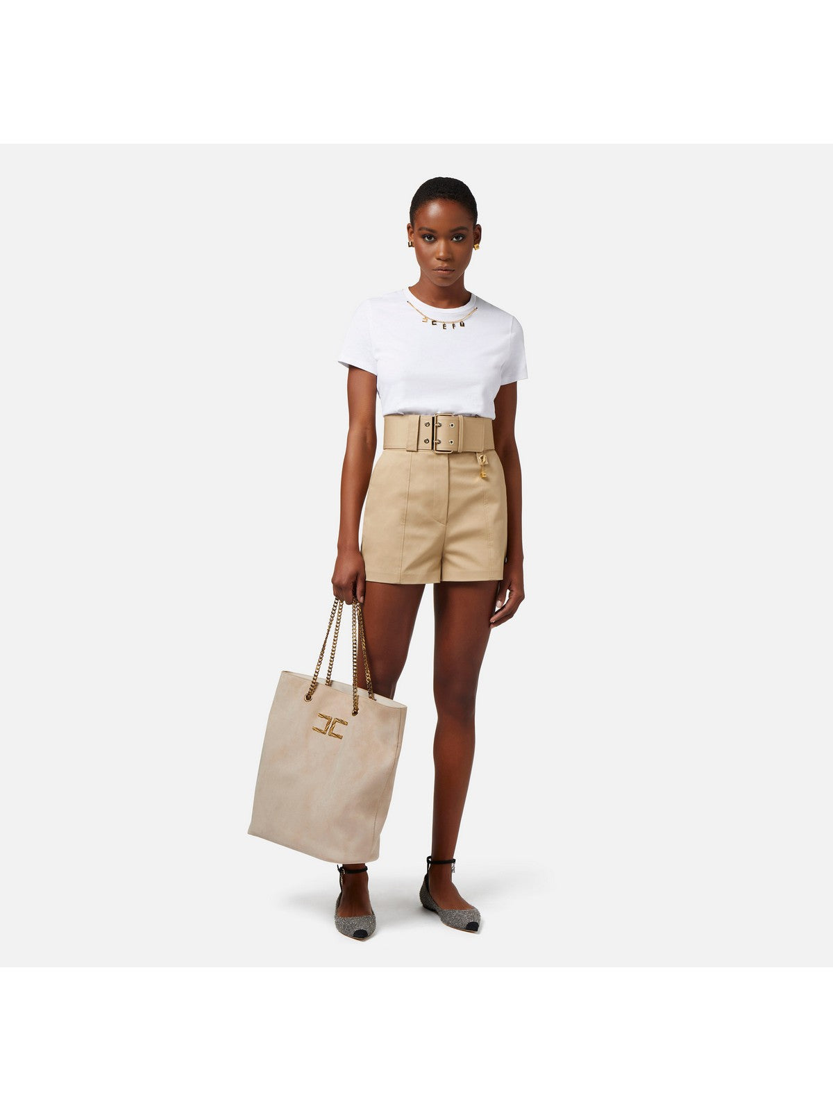 ELISABETTA FRANCHI T-shirt and pole Woman MA01141E2 270 White