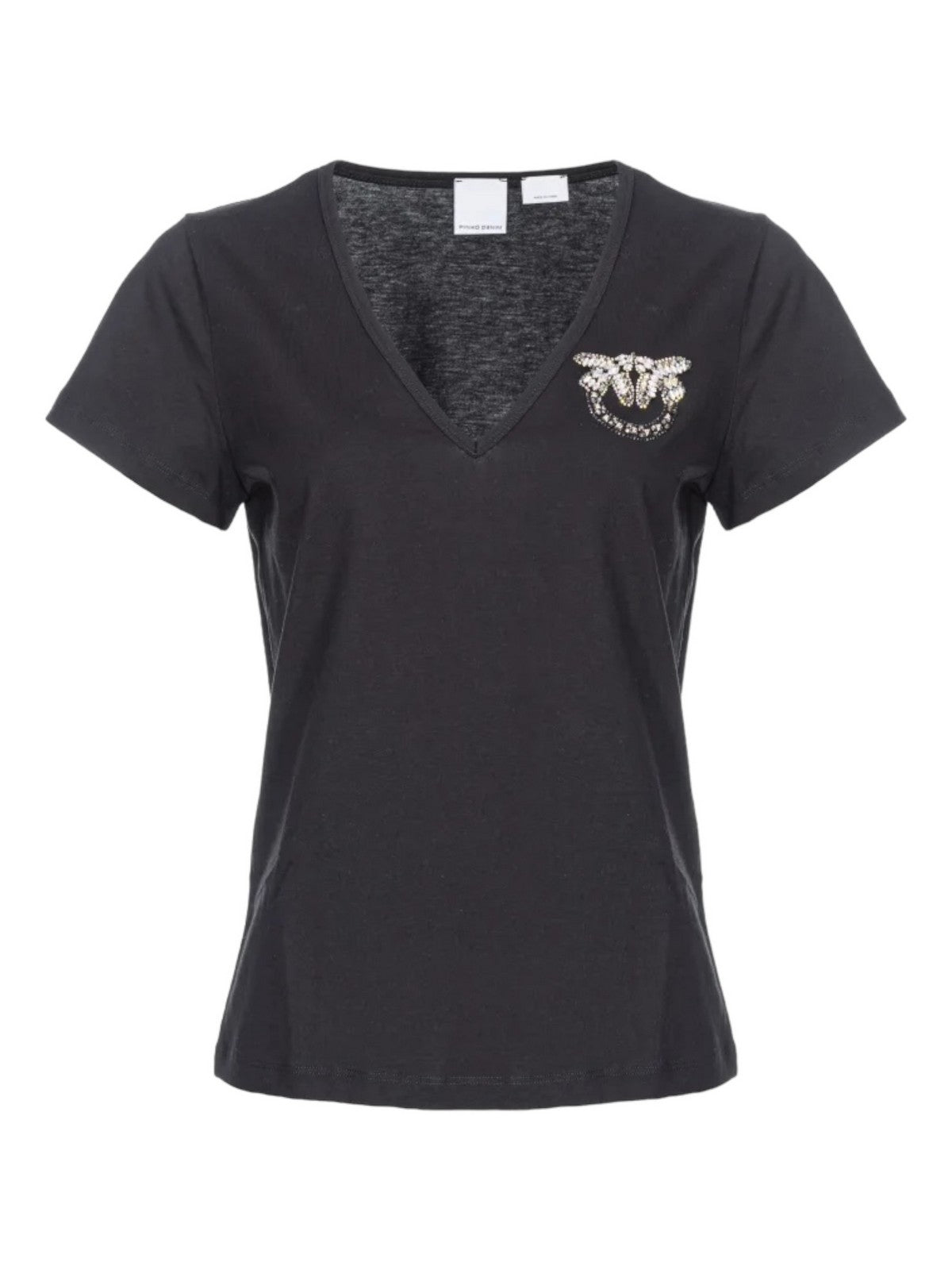Pinko T-Shirt und berührte Frauenstange 100372-A1R7 Z99 Schwarz