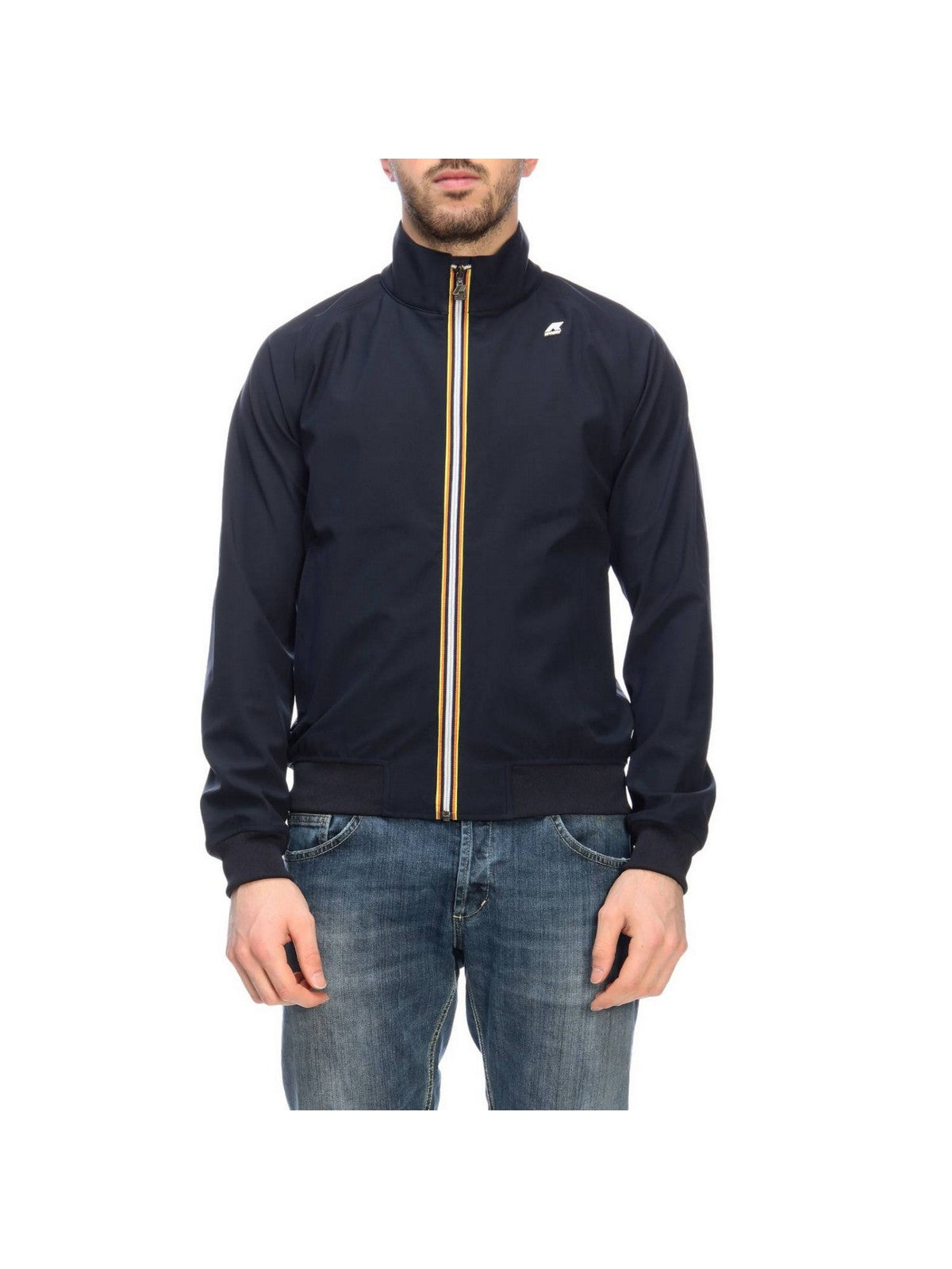 K-WAY Giubbino Uomo Leo bonded jersey K007LS0 K89 Blu gioboutiqueweb