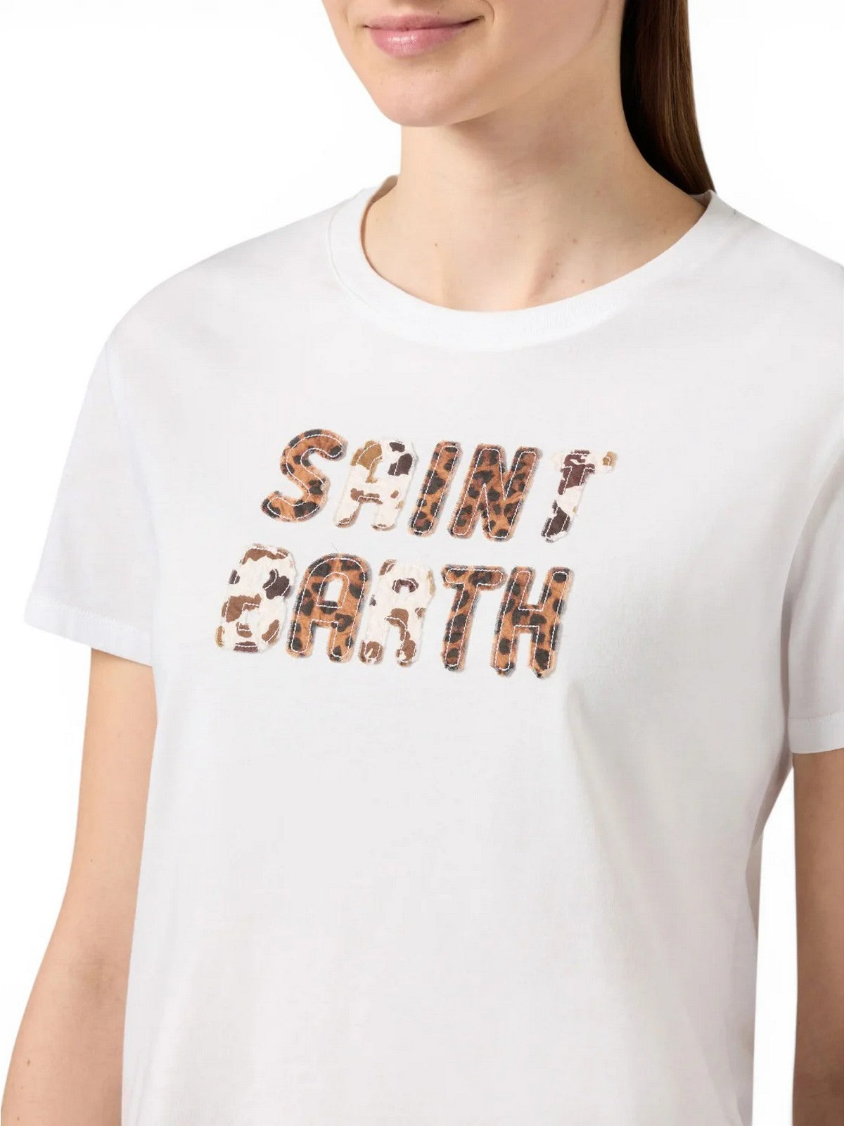 MC2 SAINT BARTH T-shirt Donna  EMILIE 00298L SB 01N ANIMALIER PATCH