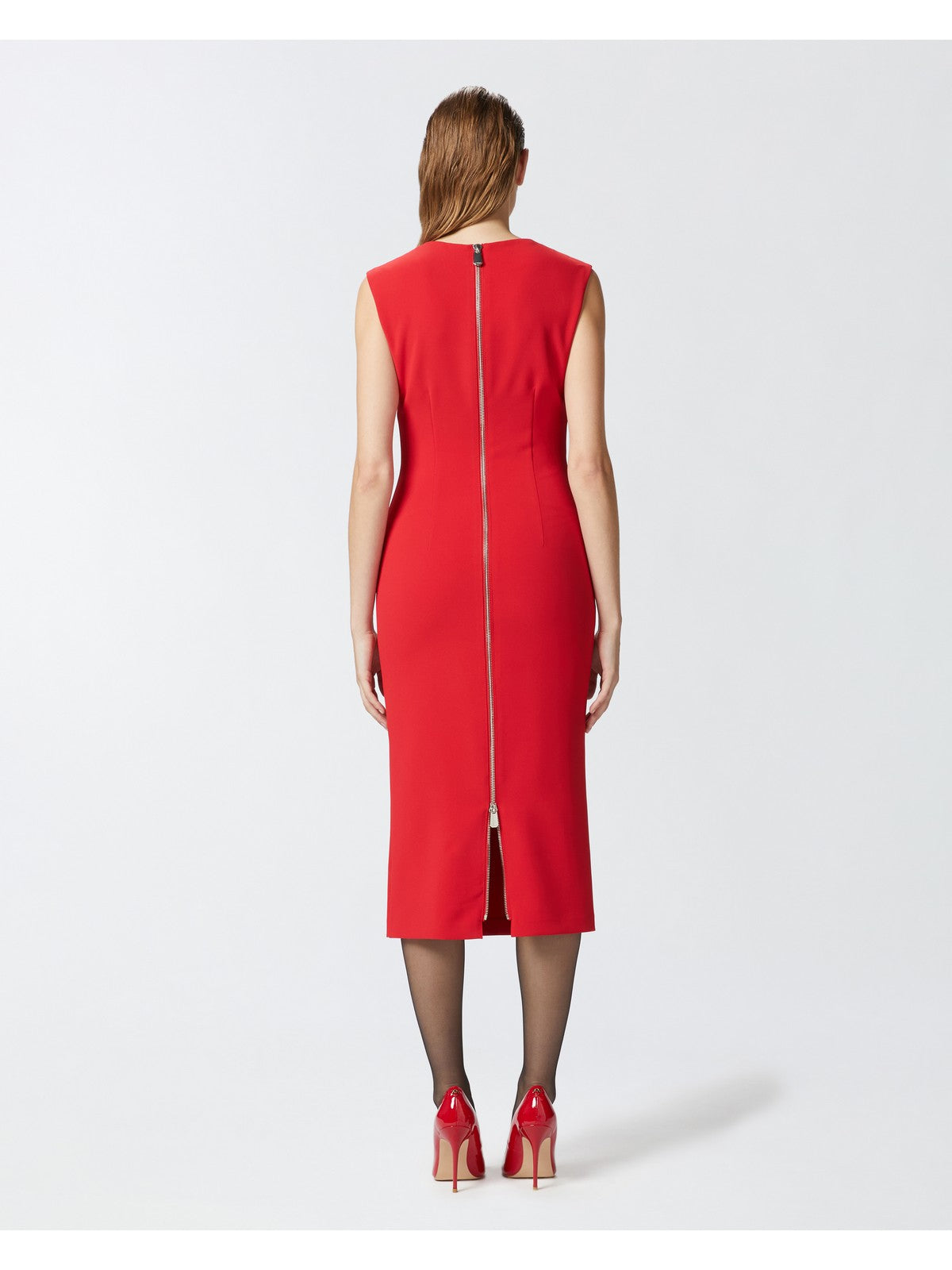 Vestido de mujer Pinko Valensole Crepe Stretch 103960-A20A RA1 Vestido rojo