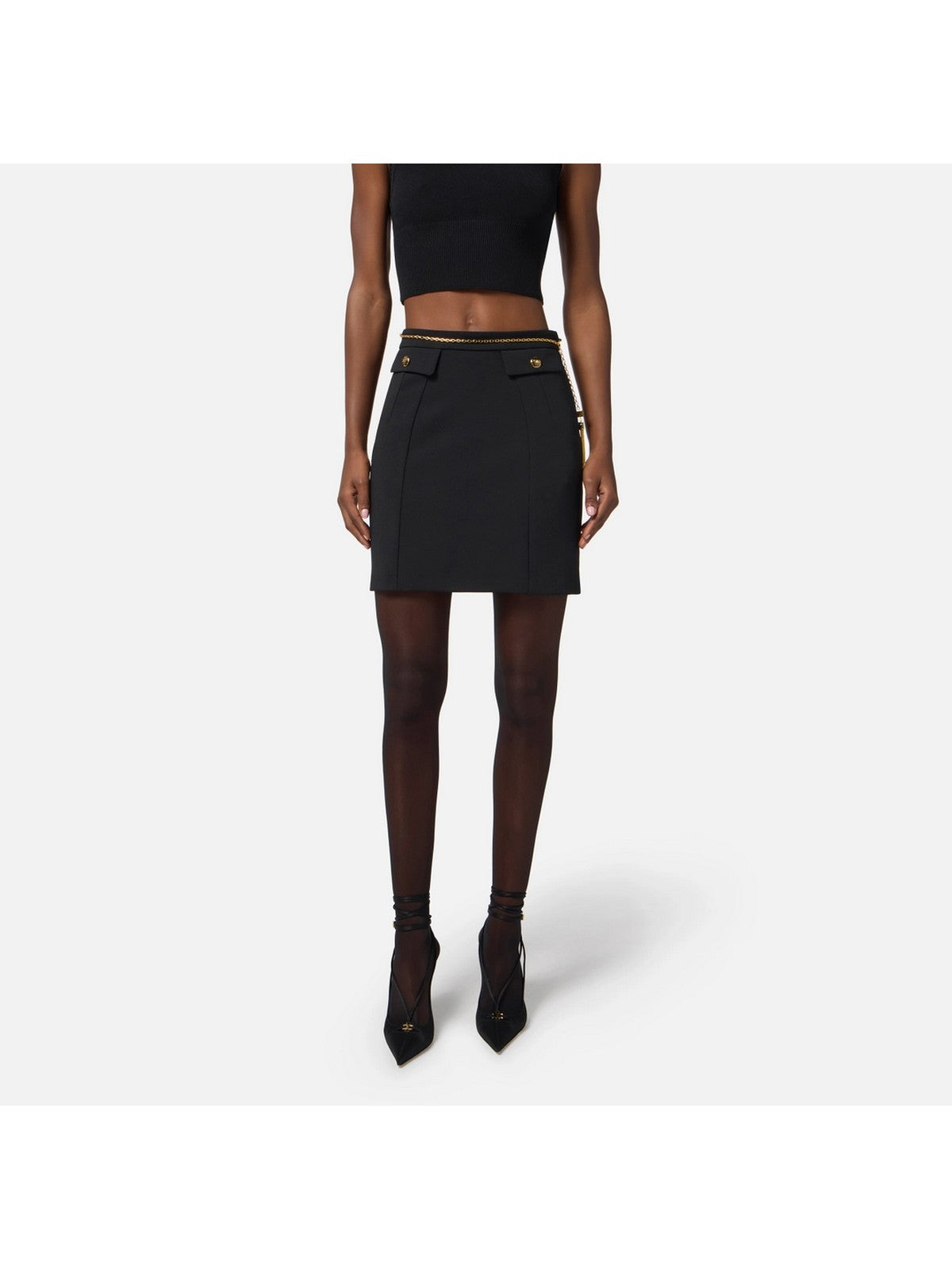 ELISABETTA FRANCHI Gonna Donna  GO14857E2 110 Nero gioboutiqueweb