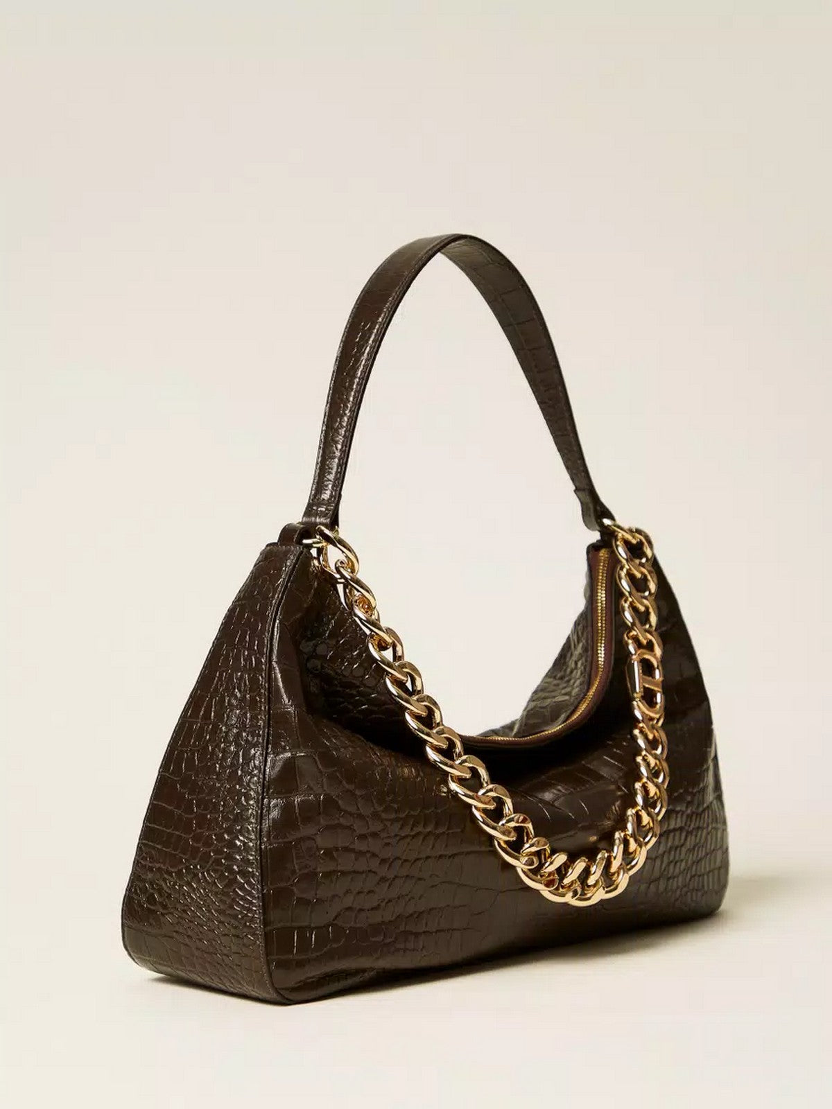 TWINSET Borsa Donna LILIANE LEATHER 252TD8252 11054 BLACK CHOCOLATE