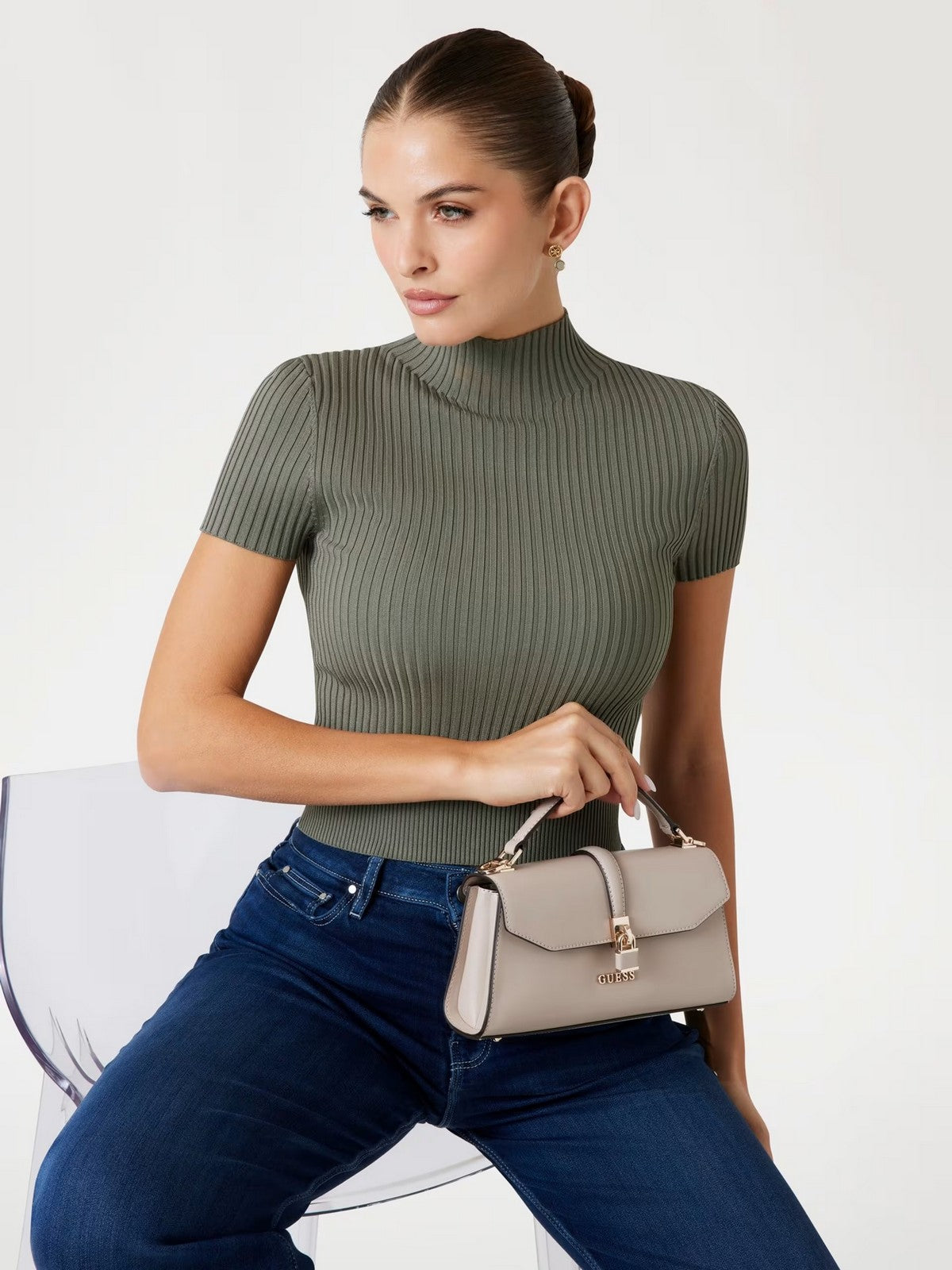 GUESS Borsa Donna QUEENSLAND TOP HANDLE FLAP HWVG96 55200 SIT SIMPLY TAUPE