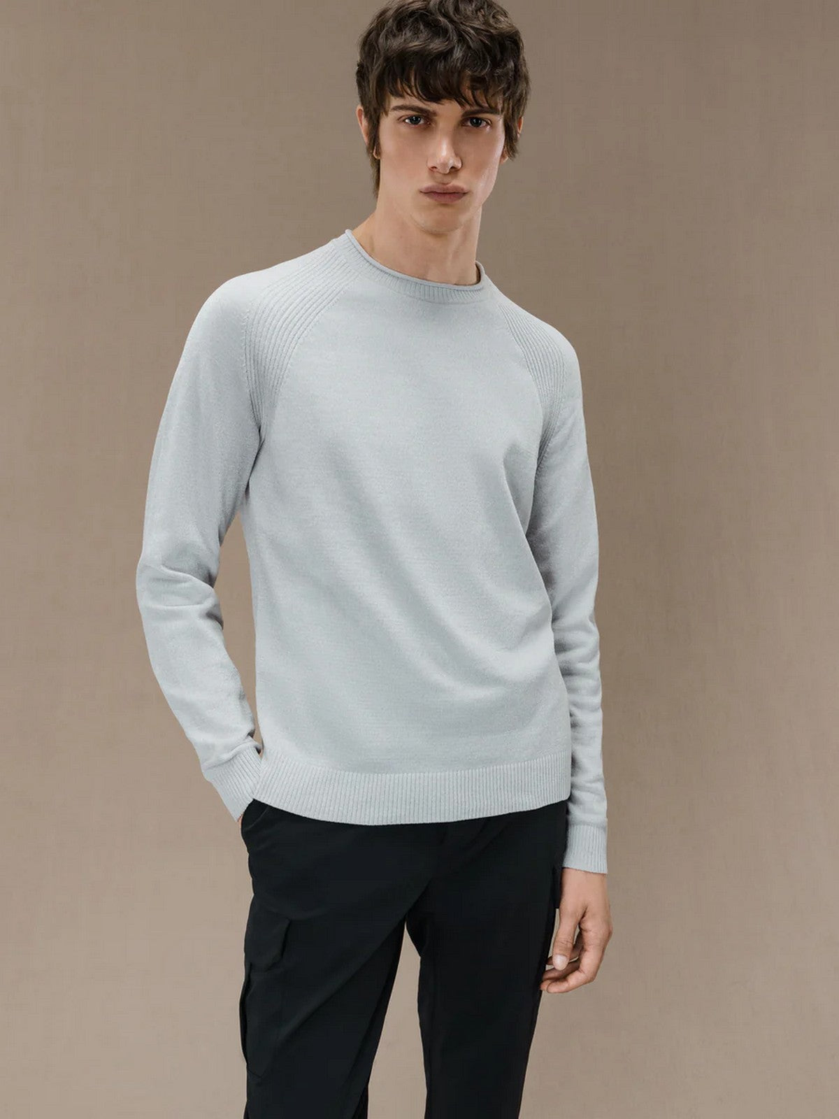 RRD Pull Homme VELVET ROUND KNIT W24132 08 Blanc