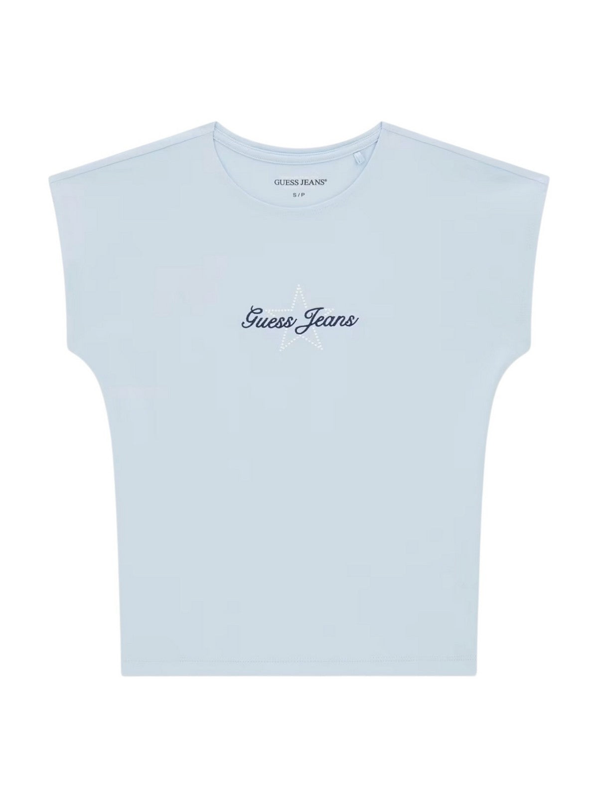 GUESS T-shirt Donna GJ SS RAGLAN STAR BABY TEE W6RI21 J1314 G7O3 AERIAL BLUE