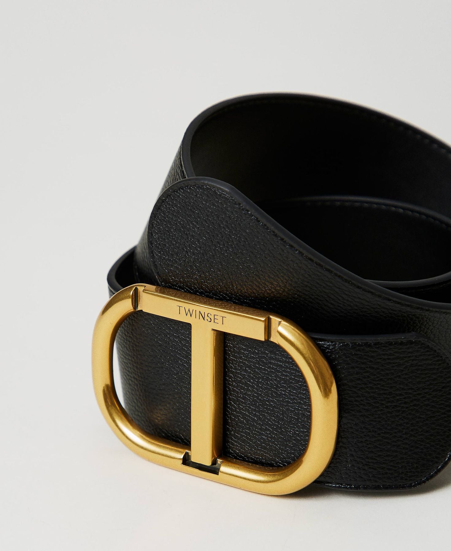 TWINSET Cintura Donna OVAL T BUCKLE BELT 242TA4680 00006 Nero gioboutiqueweb