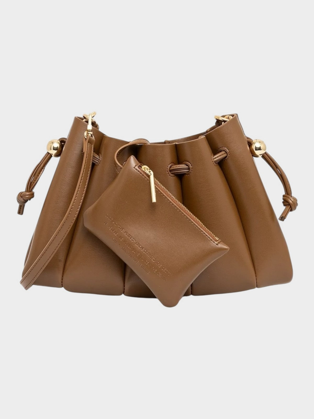 THEMOIRè Calipso crossbody vegan fabric bag brown eco-friendly design 