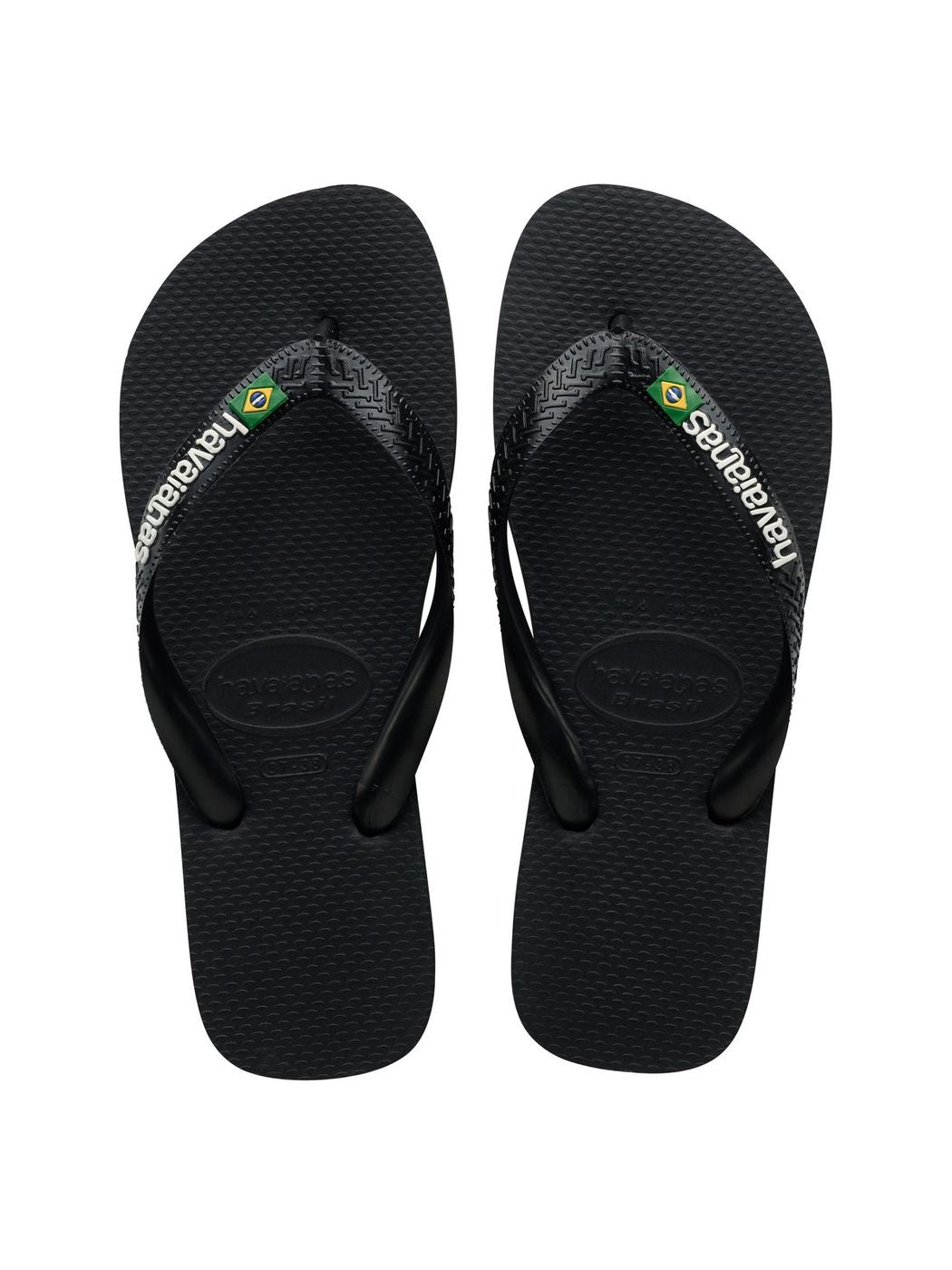 HAVAIANAS Tongs adultes unisexes Hav. Logo Brésil 4110850.1069 Noir