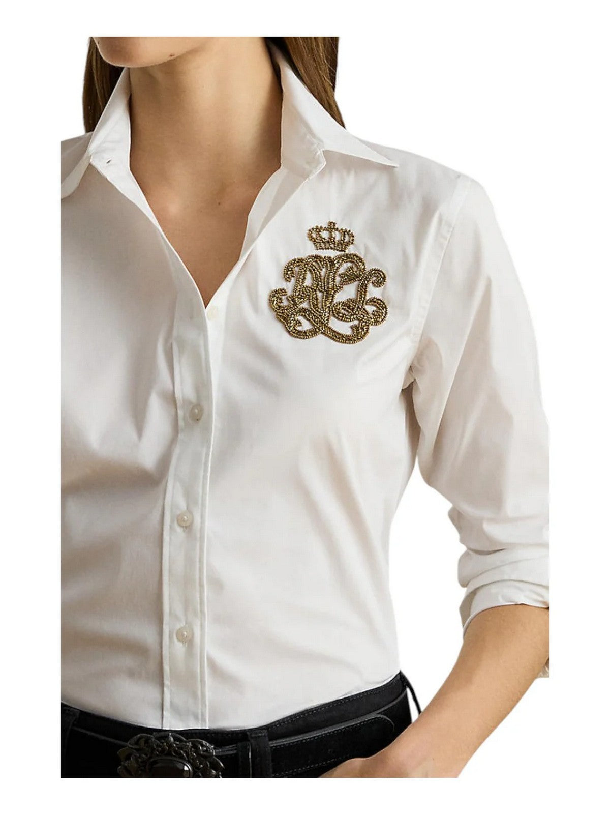 LAUREN RALPH LAUREN Camicia Donna JAMELKO-LONG SLEEVE-BUTTON FRONT SHIRT 200979990 002 WHITE