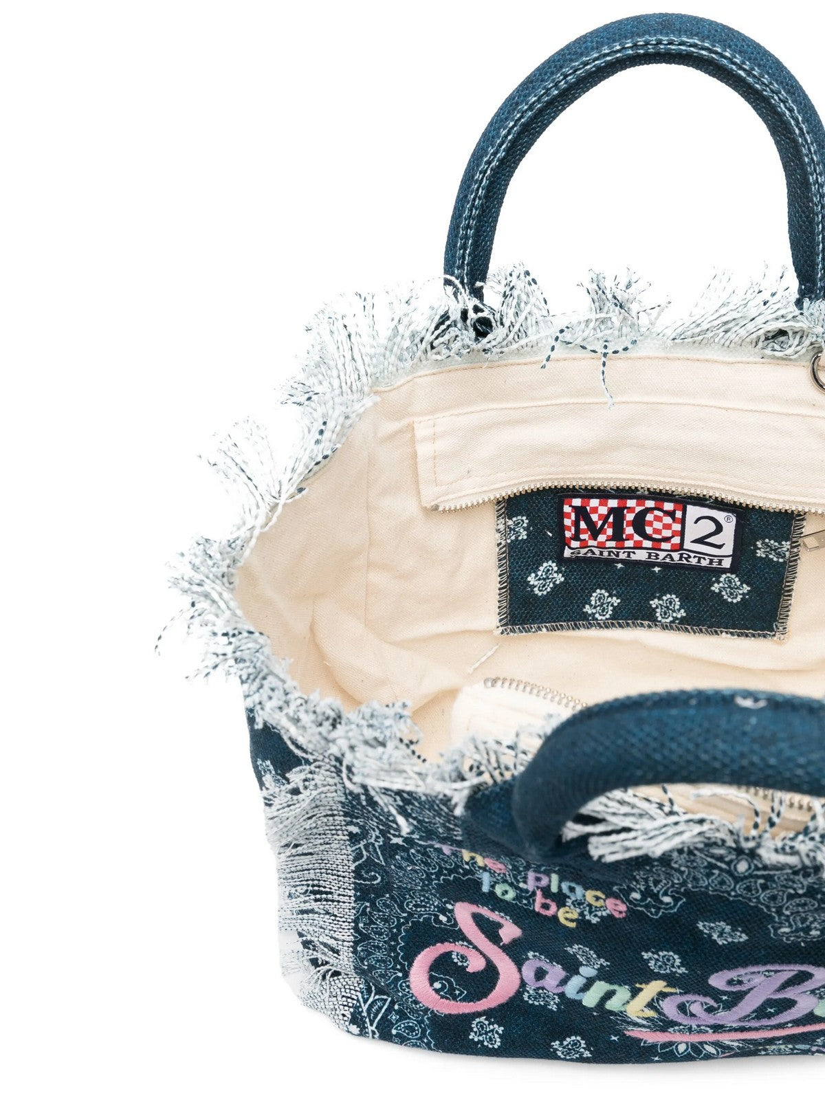 MC2 SAINT BARTH Borsa Donna  COLETTE 04119H BANDANNA ROUND PASTEL DEN EMB gioboutiqueweb