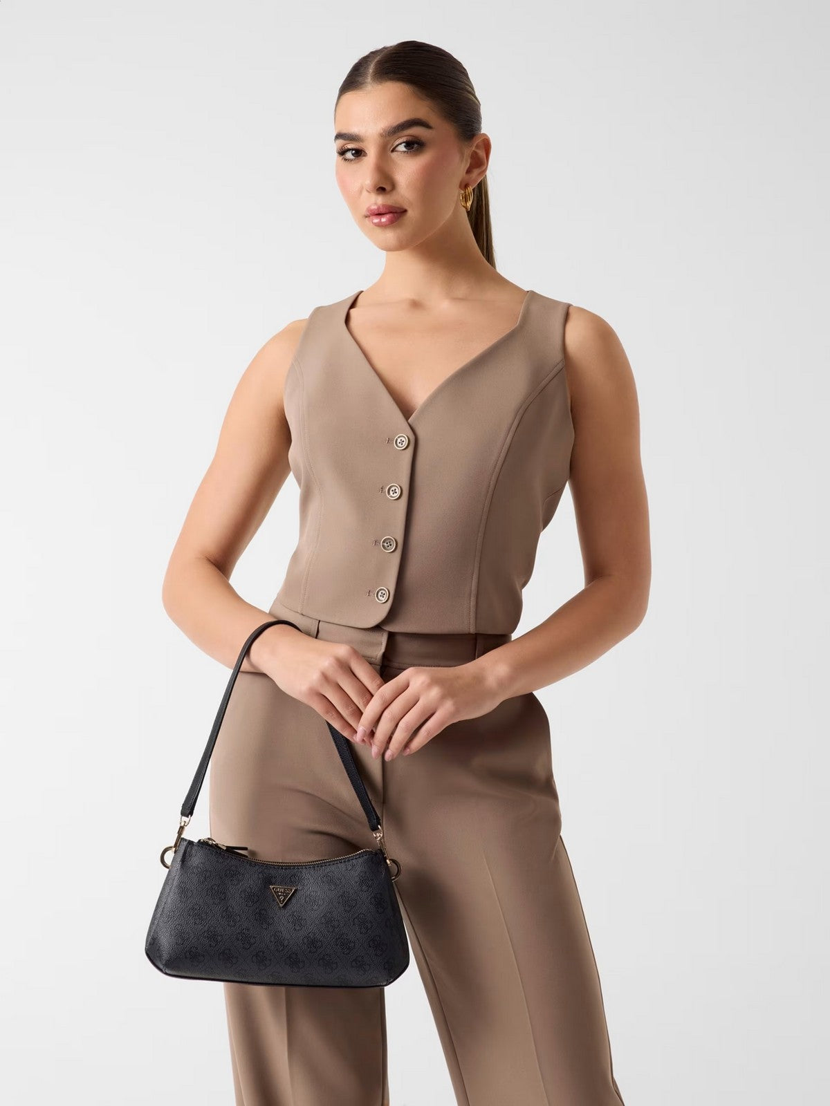 GUESS Borsa Donna NOELLE II 3 COMP SHLDR XBODY HWBG96 72730 CLO COAL LOGO