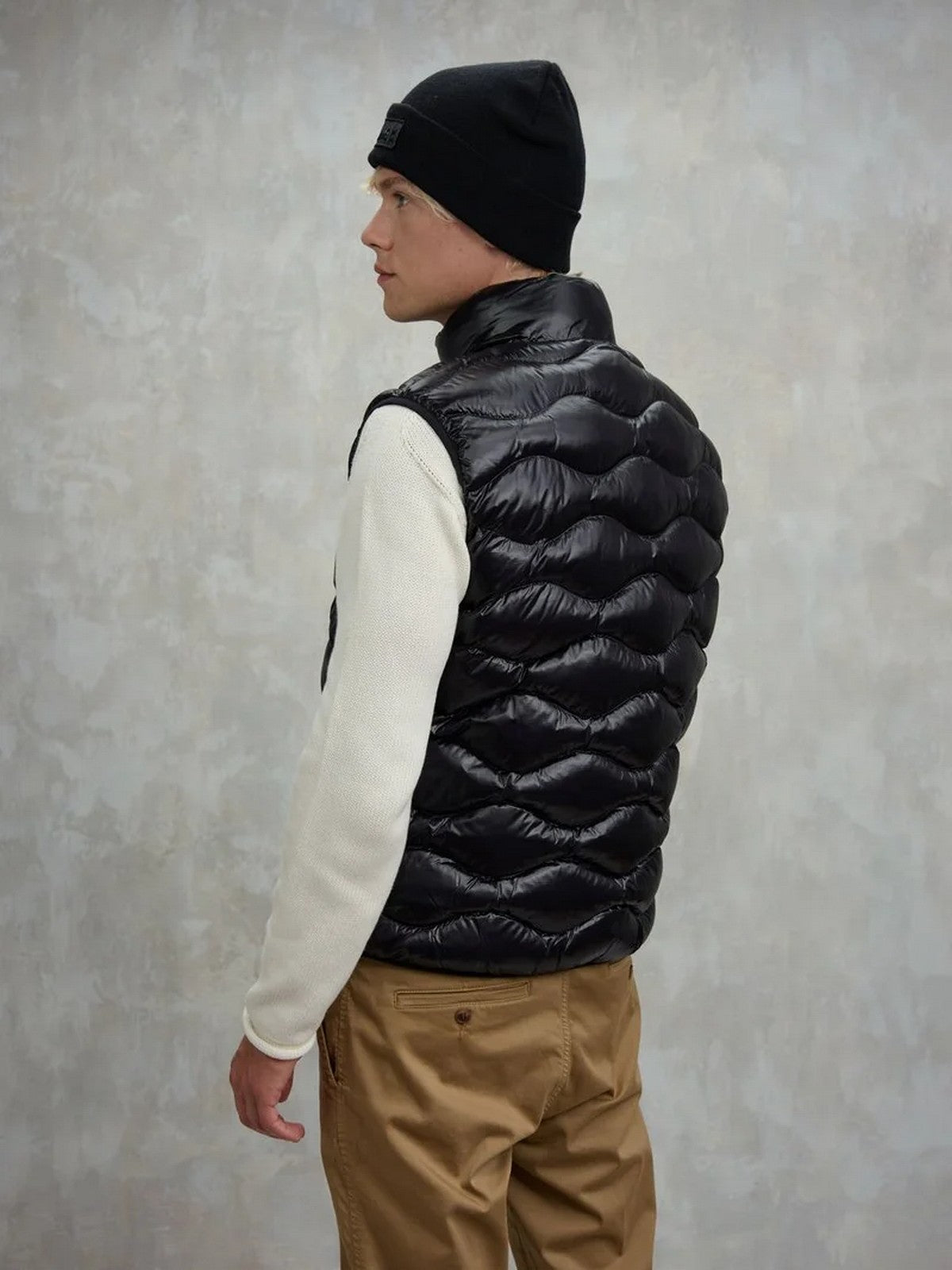 BLAUER Gilet Uomo DANNY 25WBLUX02081 005958 999EI NERO interno BEIGE 301