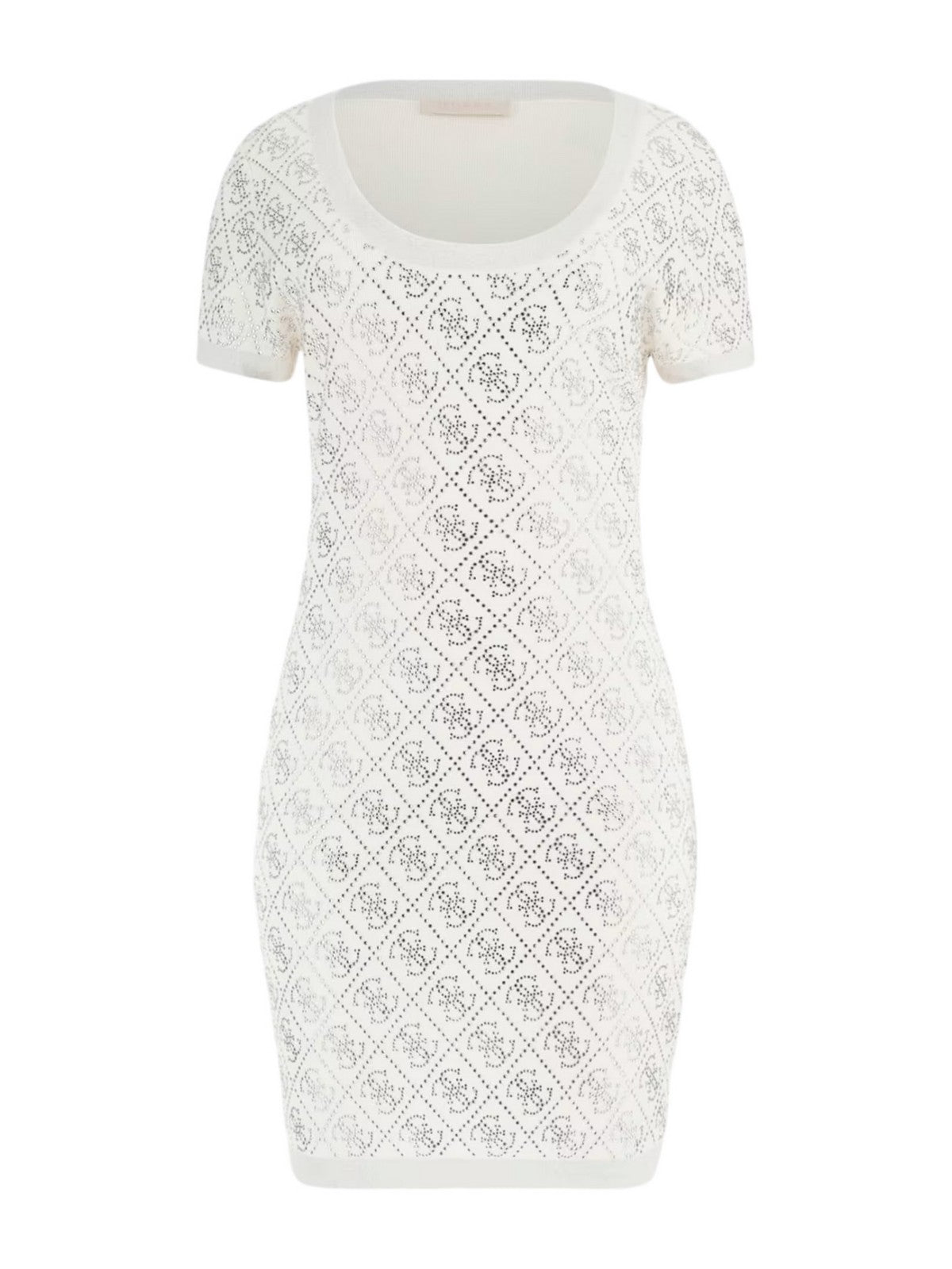 GUESS Abito Donna PAIGE 4G STONES SS DRESS SWTR W4YK28 Z3FN0 G012 Bianco gioboutiqueweb