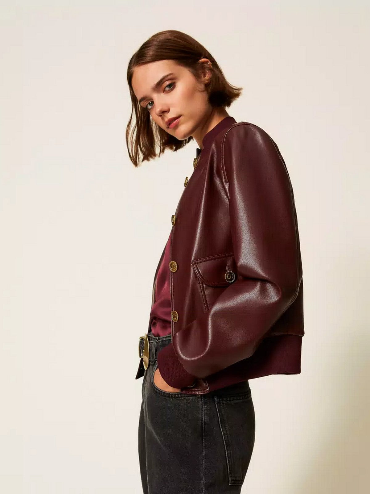 TWINSET Giubbino Donna SOFT COATED 252TP2232 05609 WINETASTING