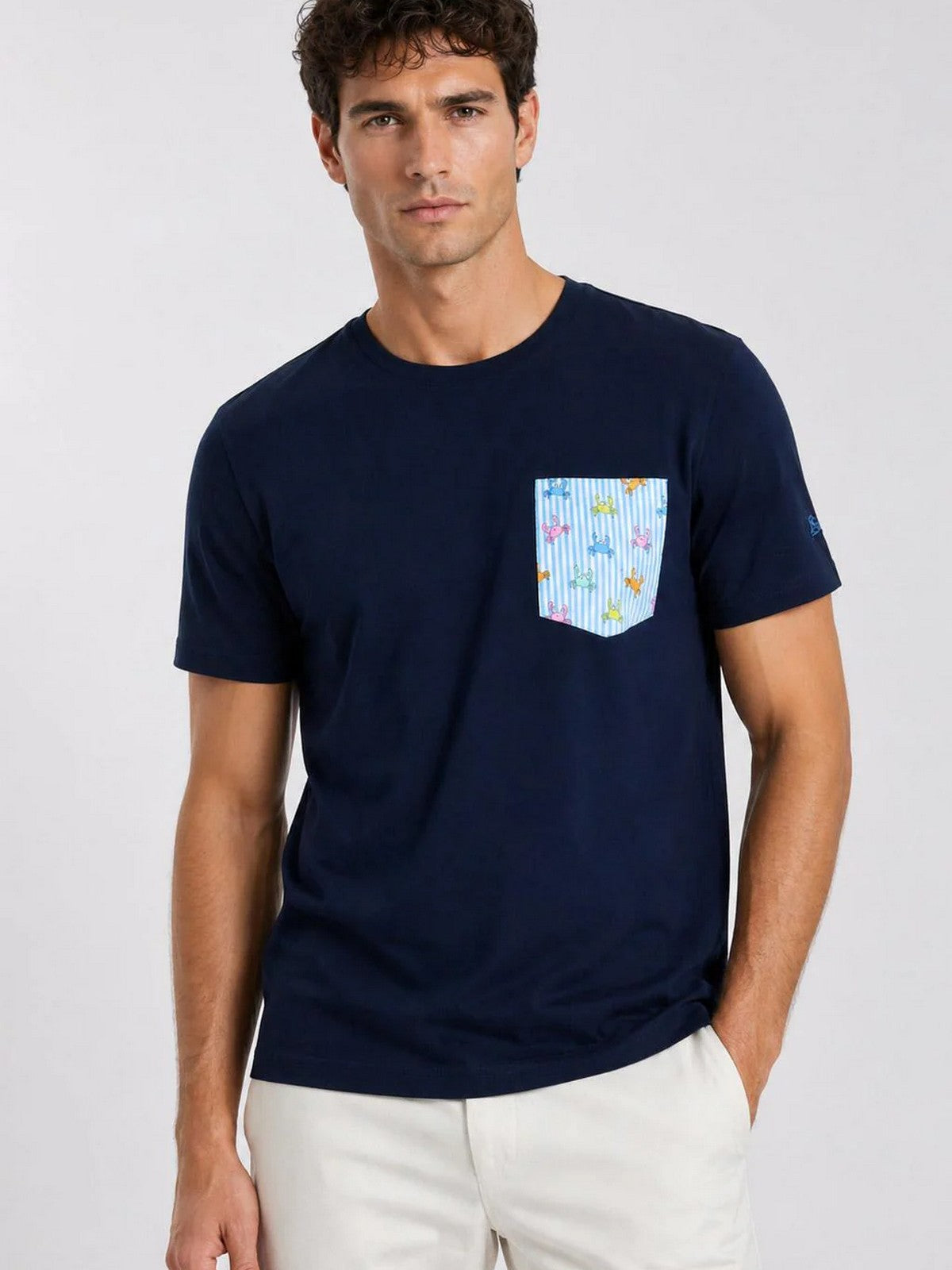 MC2 SAINT BARTH T-shirt Uomo  BLANCHE 02098L 61 PINCHY MULTI STRIPES 30