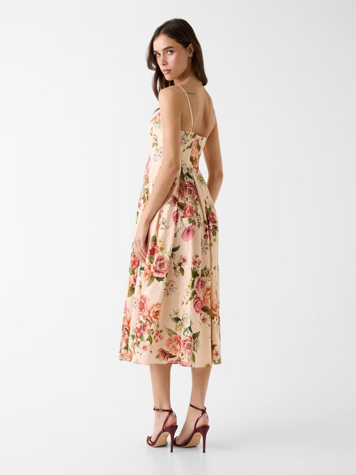 GUESS Abito Donna SL BRIA LINEN DRESS W6GKAF W2558 PMM9 COSMIC PEONY PRINT