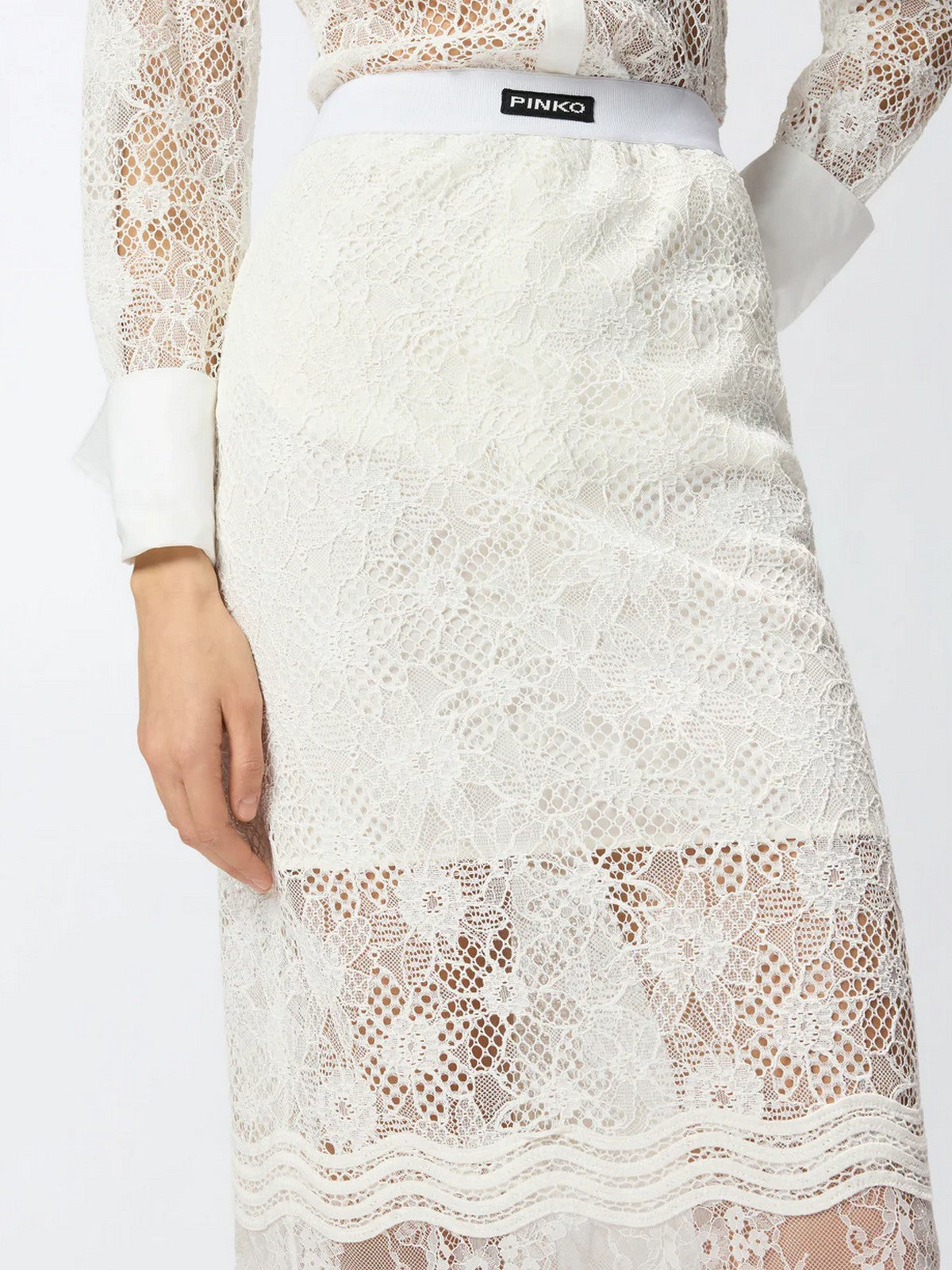 PINKO Gonna Donna HARMONIE GONNA PIZZO REBRODE 106664-A381 Z05 BIANCO-BIANCANEVE