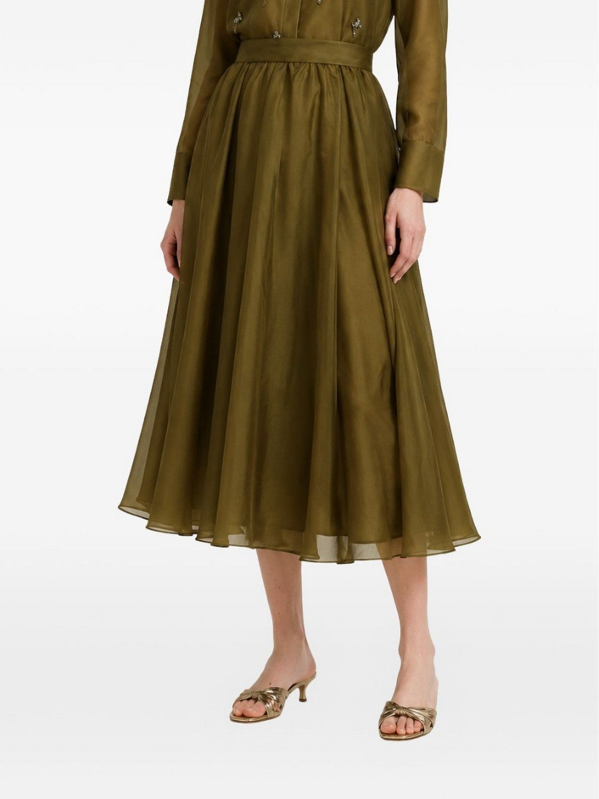 MAX MARA STUDIO Gonna Donna MSECALLE 2616101023600 003 VERDE OLIVA