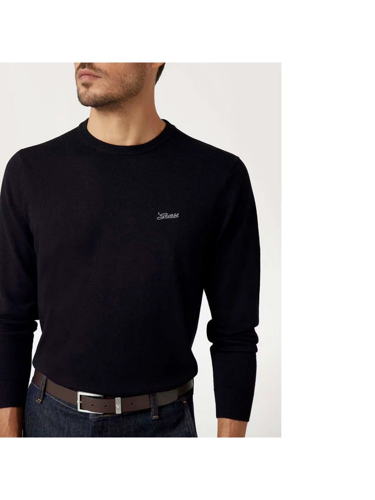 GUESS Maglione Uomo DANIEL CN LS BASIC SWTR M5YR26 Z0122 JBLK Jet Black A996