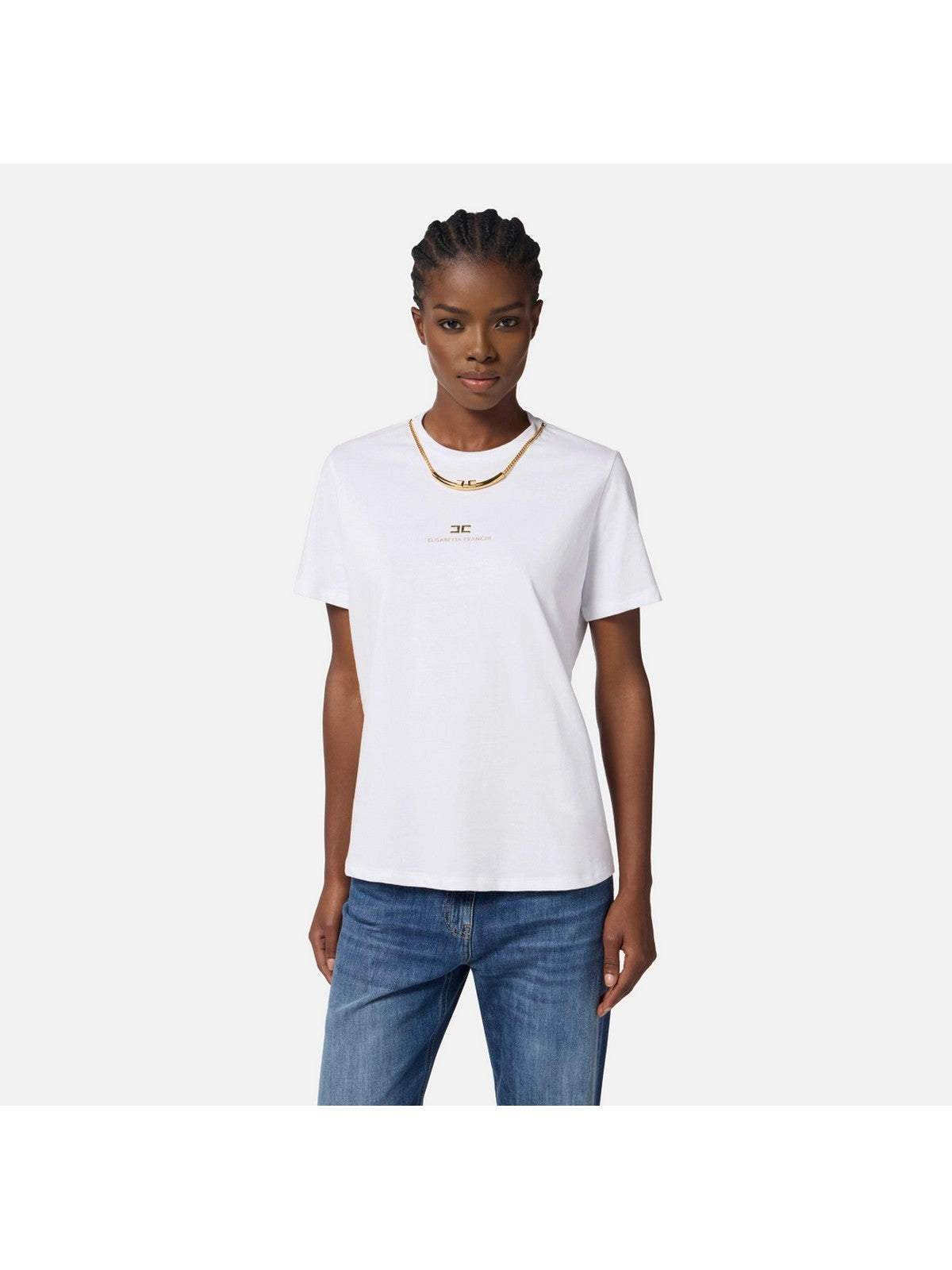 ELISABETTA FRANCHI T-shirt Donna  MA02856E2 270 GESSO gioboutiqueweb