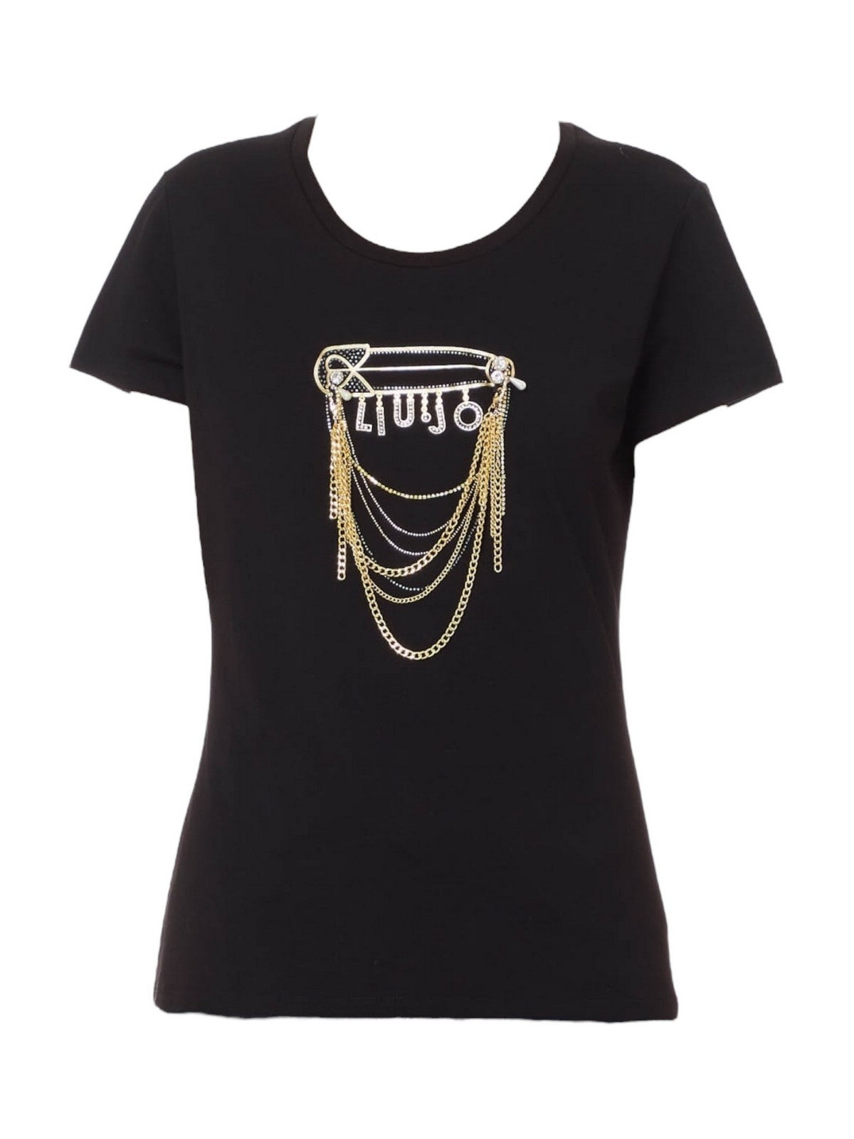 LIU JO WHITE T-shirt Donna  WF4108J5904 N9888 Nero gioboutiqueweb