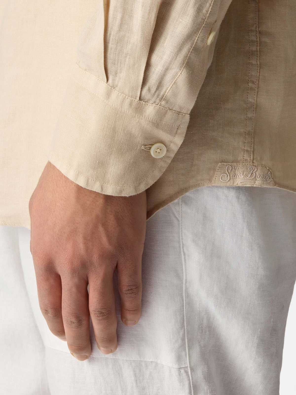 MC2 SAINT BARTH Camicia Uomo  RAPHAEL 01139L LINEN 11 BEIGE