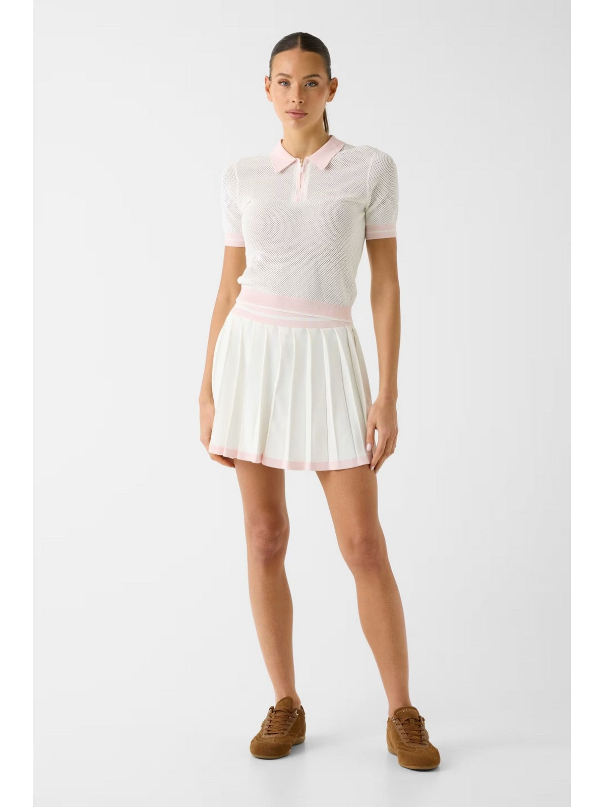 GUESS SPORT Gonna Donna GABRY PLEATED SKIRT SWTR V6GD04 Z0649 A10F NEIGE WHITE