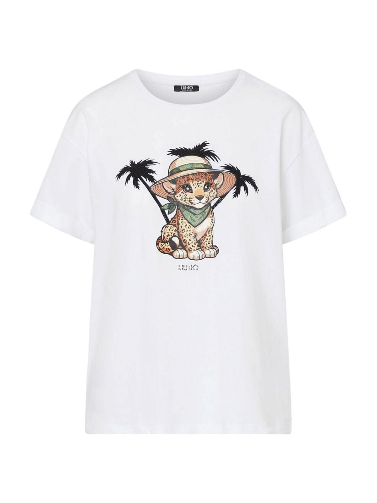 LIU JO BEACHWEAR T-shirt Donna  VA6170JS003 P9493 B.co/small leopard gioboutiqueweb
