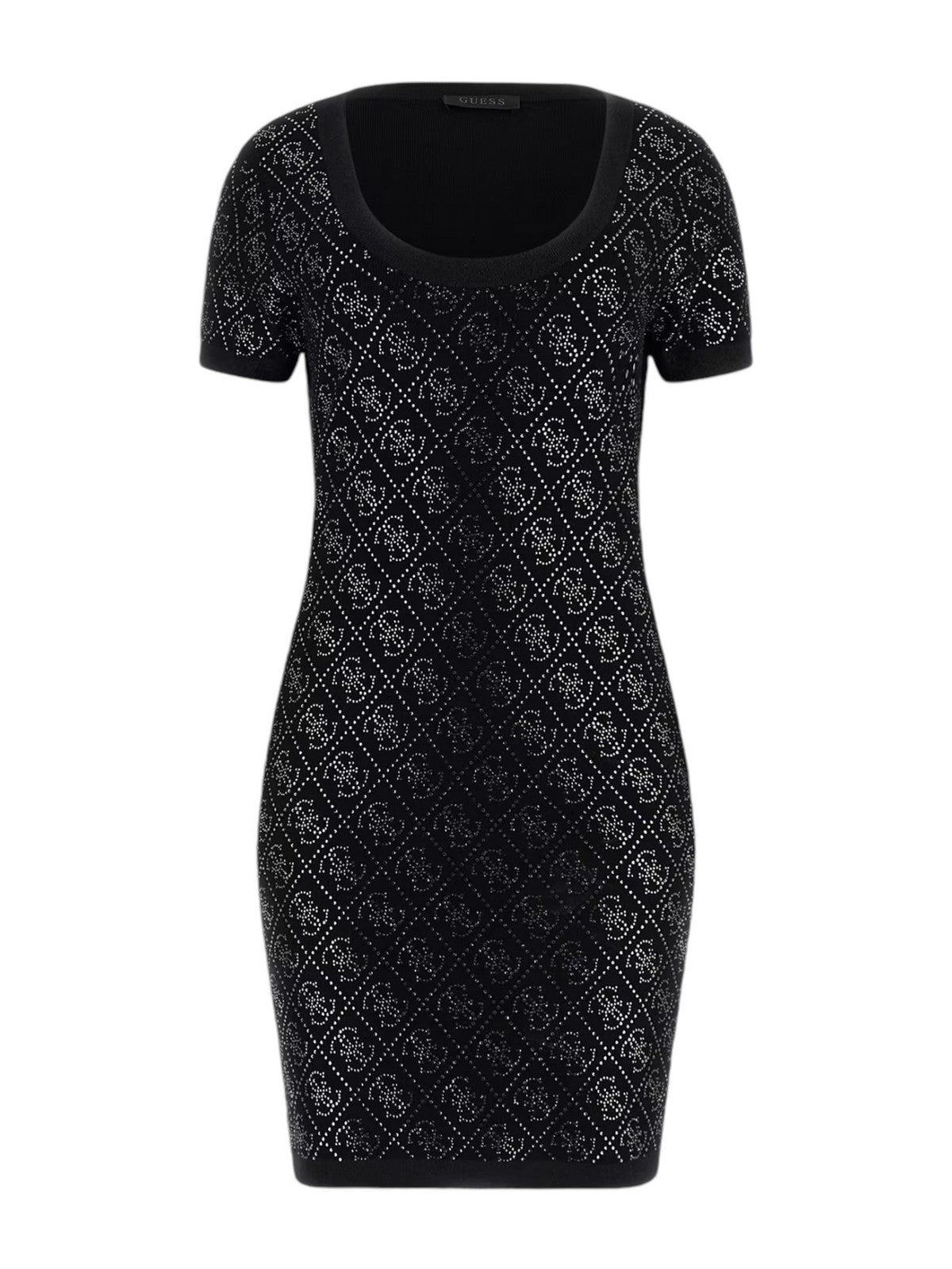 GUESS Abito Donna PAIGE 4G STONES SS DRESS SWTR W4YK28 Z3FN0 JBLK Nero