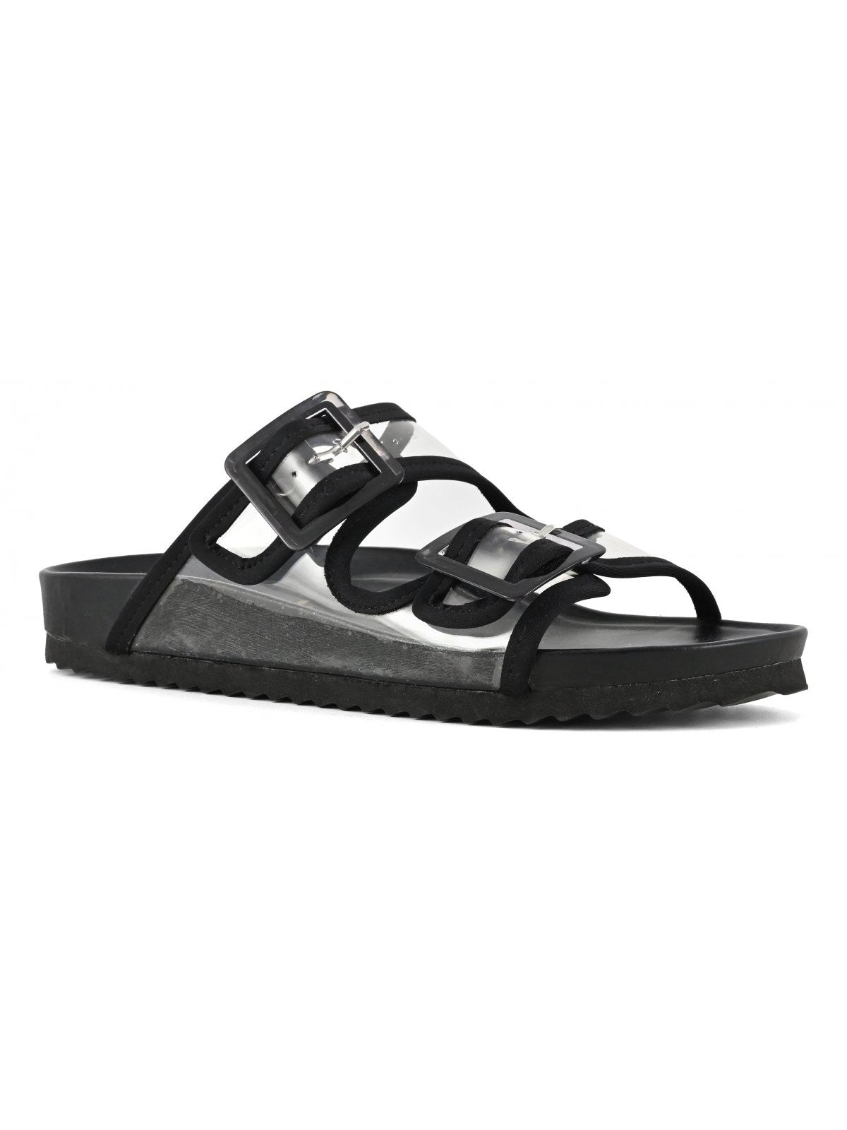 Farben der kalifornischen Sandalen Frau Zwei Schnalle Plexi Sandale hc.bio404 Bl schwarz