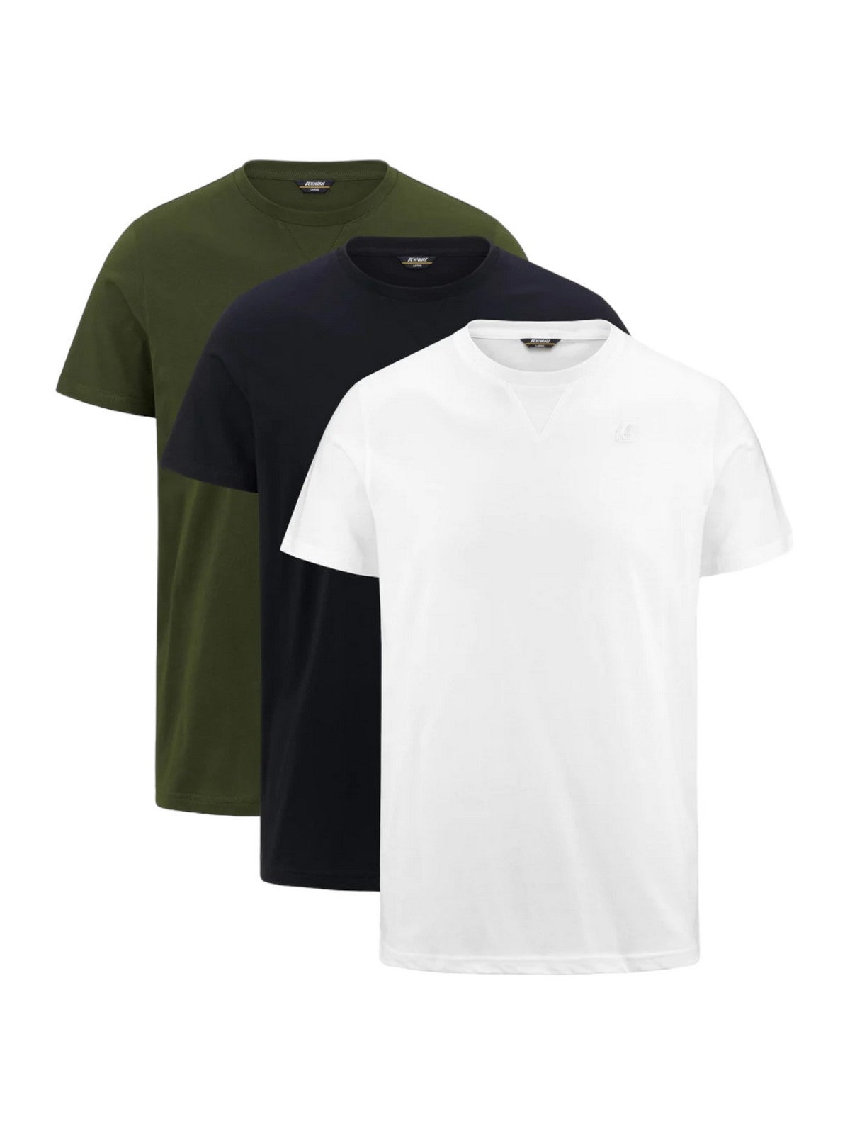 K-WAY T-Shirt e Polo Uomo Edwing Round Sleeves Three Pac K7112QW ANS Bianco