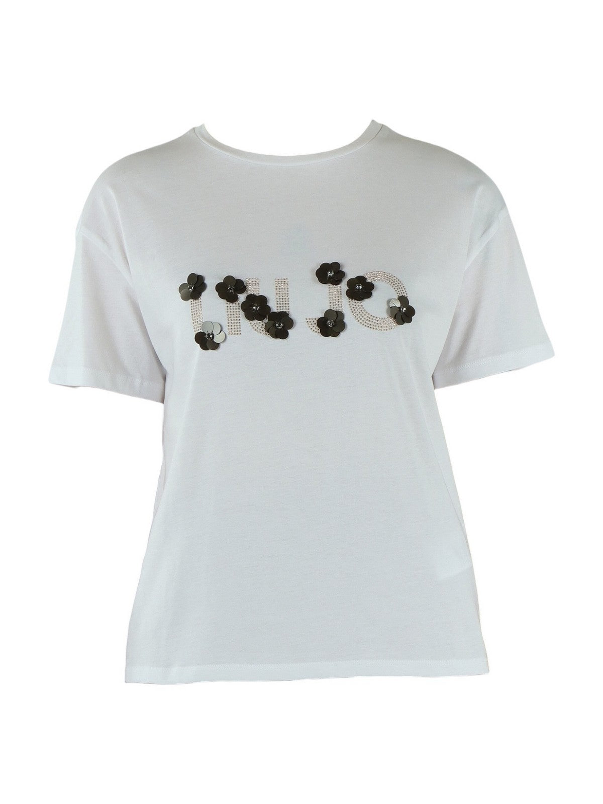 LIU JO WHITE T-shirt Donna  WA6238JS923 P9560 Bco LiuJo sequins fl