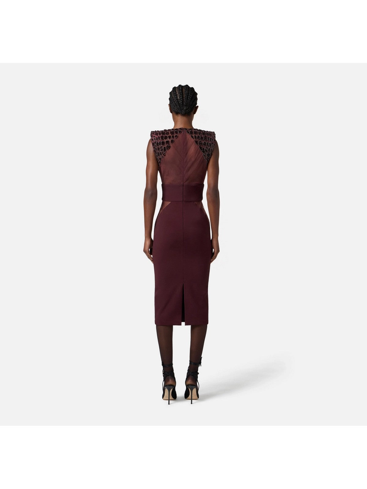 ELISABETTA FRANCHI Abito Donna  AB83457E2 EA4 MERLOT gioboutiqueweb