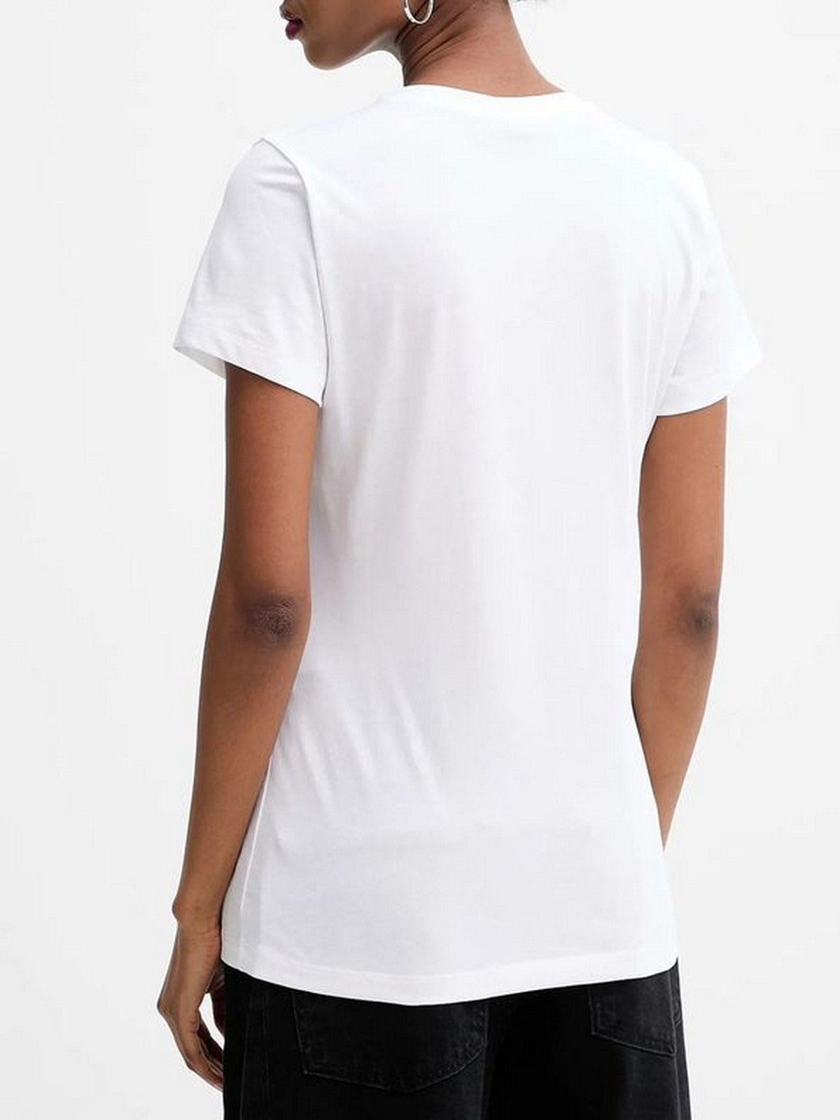 LIU JO BLUE DENIM T-shirt Donna  UF5266JS904 M9794 Bco LiuJo diagon.cry