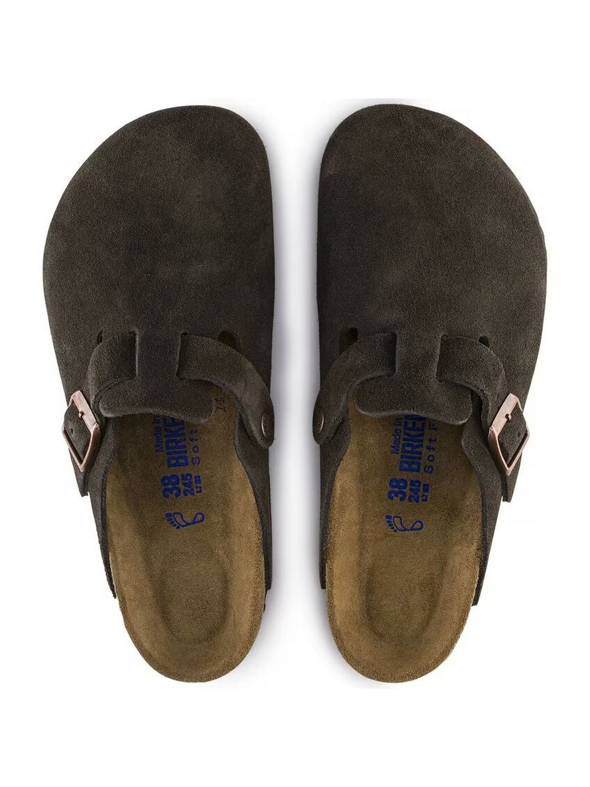 BIRKENSTOCK Sandalo Unisex adulto Boston SFB mocca, Suede Leather 660463 Marrone gioboutiqueweb