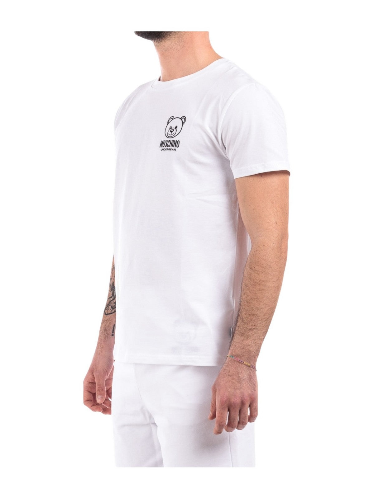 T-shirt de sous-vêtements Moschino et poteau masculin 241V1A0703 4406 1 blanc