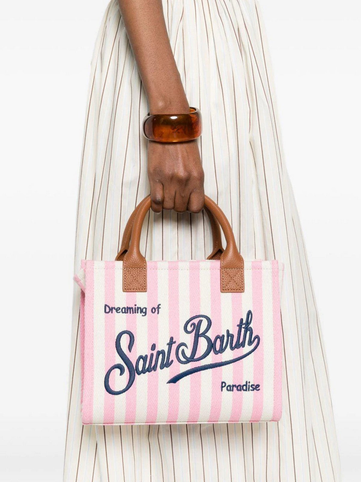 MC2 SAINT BARTH Borsa Donna  VANITY BAG MIDI 01784L HB STRIPES LEATHER 2119 EMB