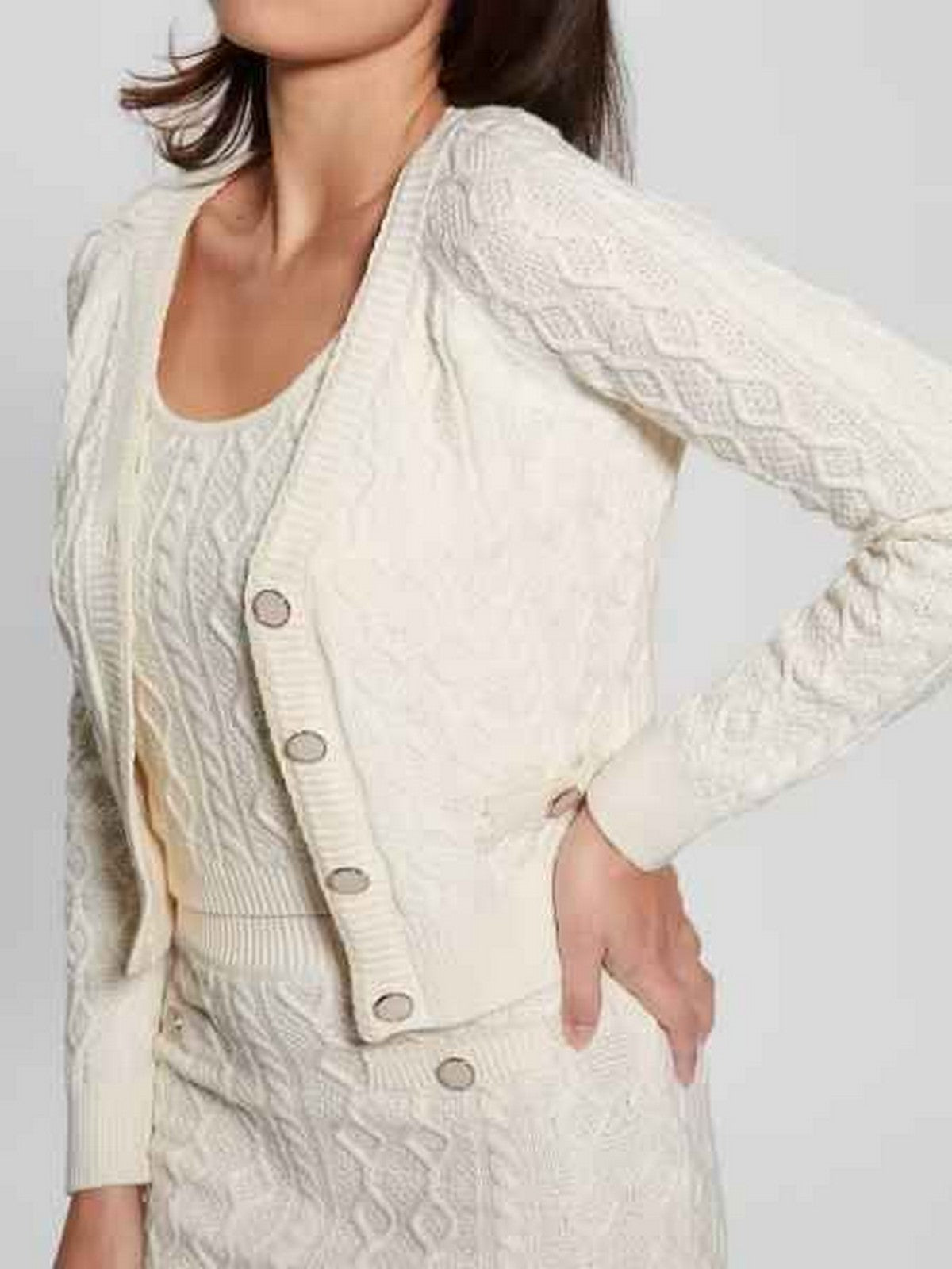 Zgadnij kardigan kobieta Isabelle LS VN Cardi SWTR W4YR22 Z37L1 G012 White