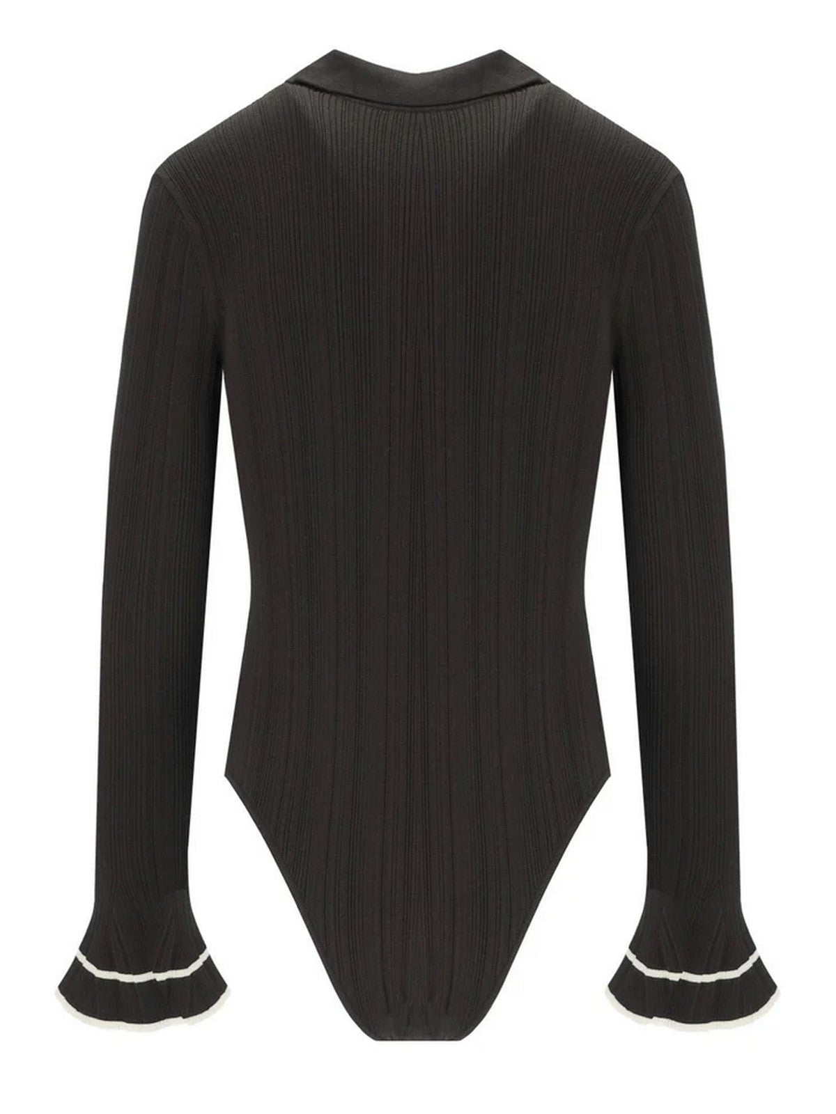 TWINSET Body Donna VISCOSE STRETCH RIBS DETAILS 252TT3232 12996 BIC.BLACK CHOCOLATE/NEVE