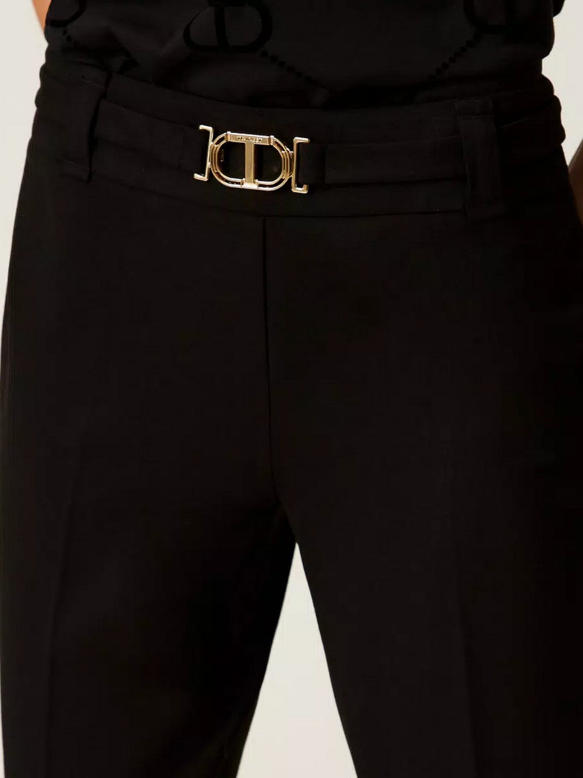 TWINSET Pantalone Donna PUNTO MILANO AND GOLD DETAILS 252TP2602 00006 Nero