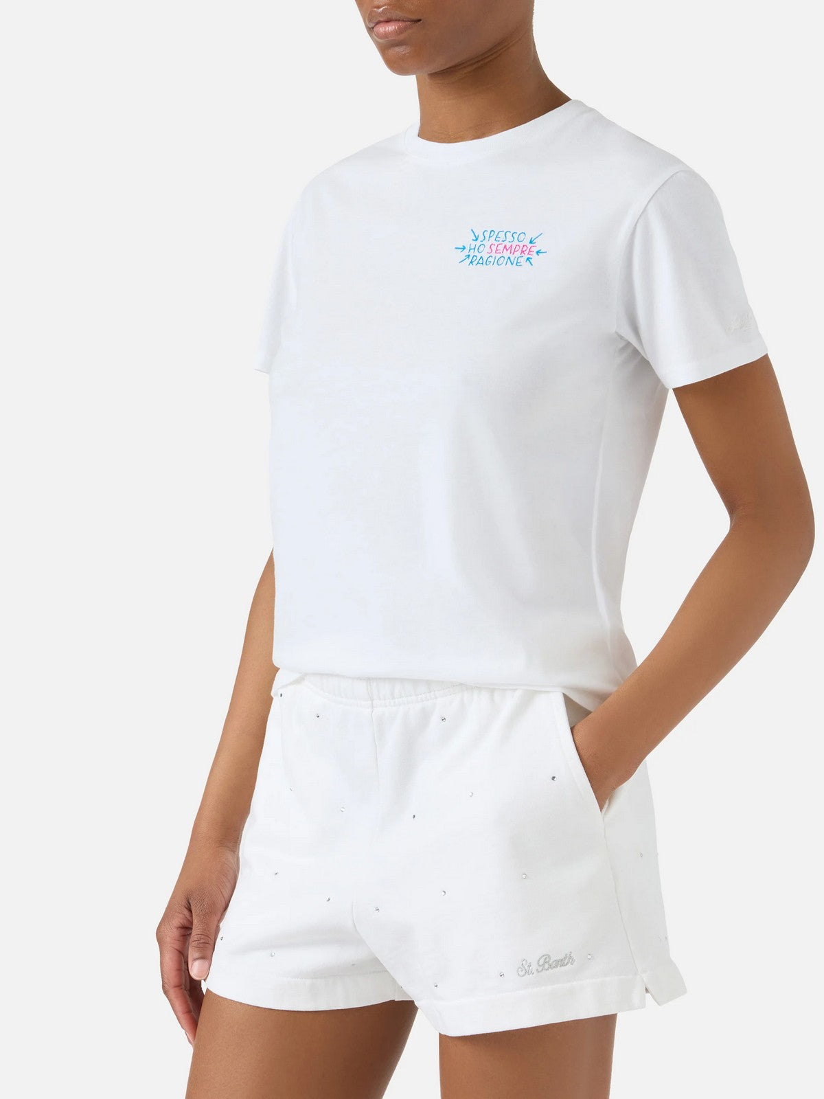 MC2 SAINT BARTH T-shirt Donna  EMILIE 09158L SPESSO HO SEMPRE RAGIONE 01N EMB